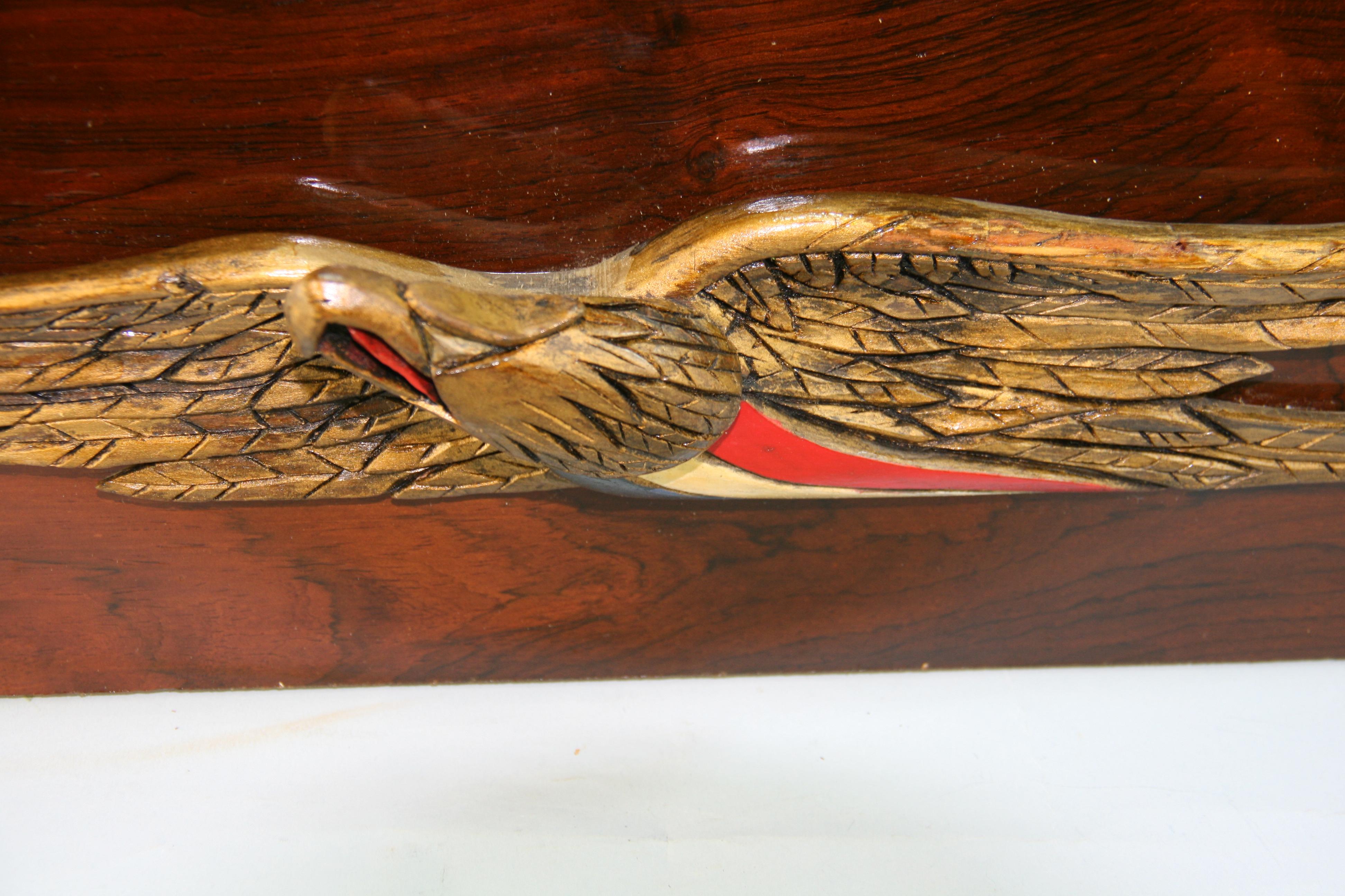 Hand Carved Eagle Wall Sculpture For Sale 2
