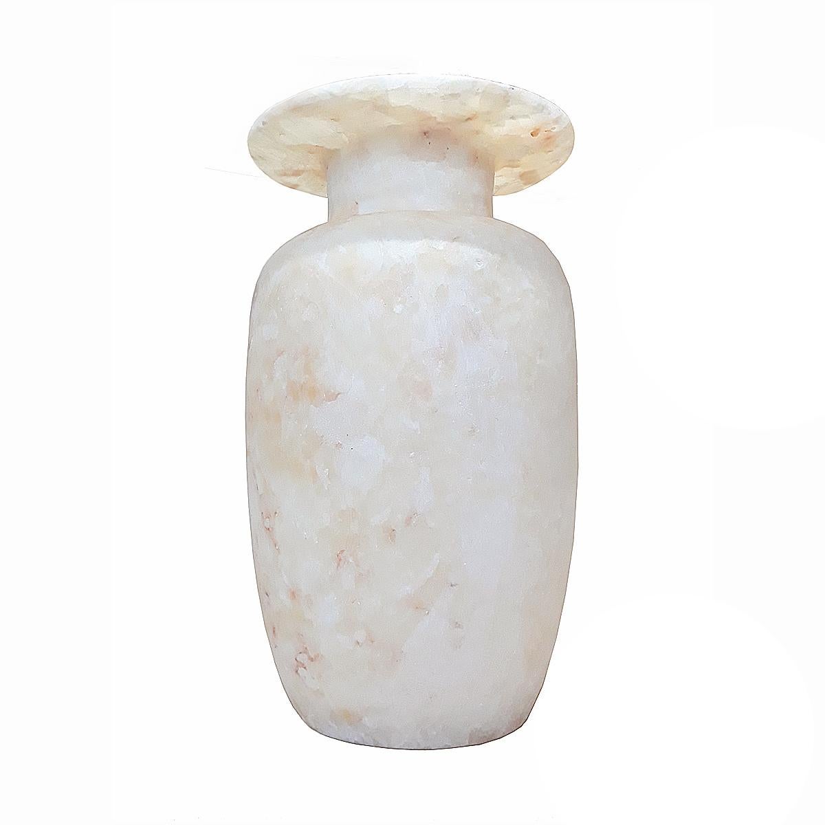 Contemporary Hand-Carved Egyptian Alabaster Vase