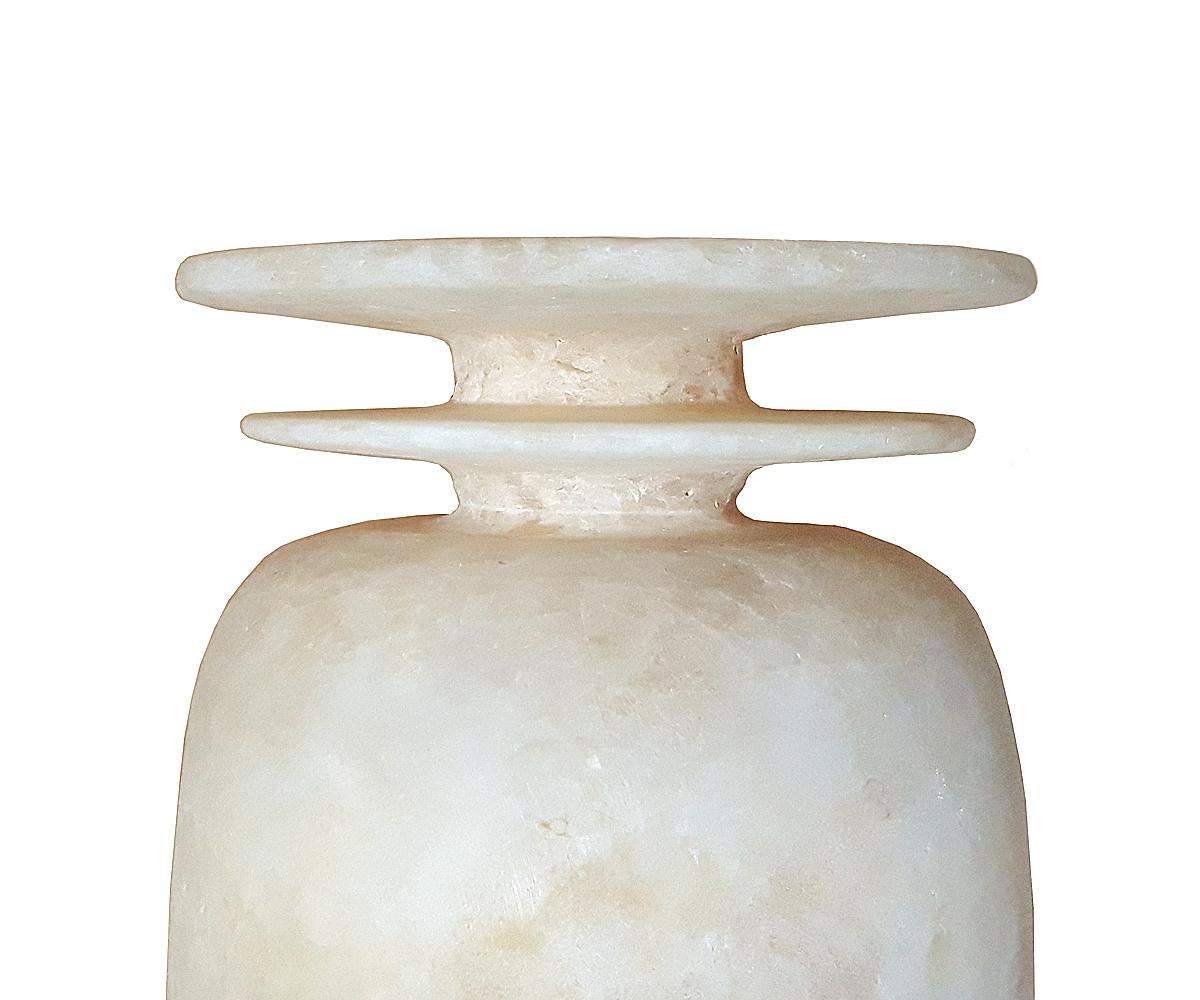 Contemporary Hand-Carved Egyptian Alabaster Vase