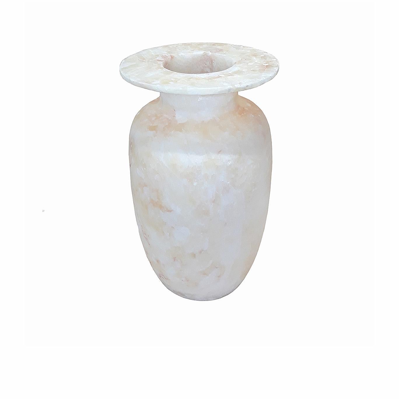 Hand-Carved Egyptian Alabaster Vase 3