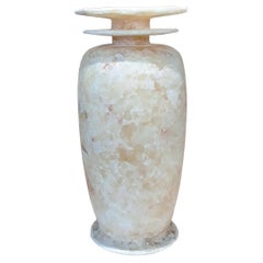 Hand-Carved Egyptian Alabaster Vase