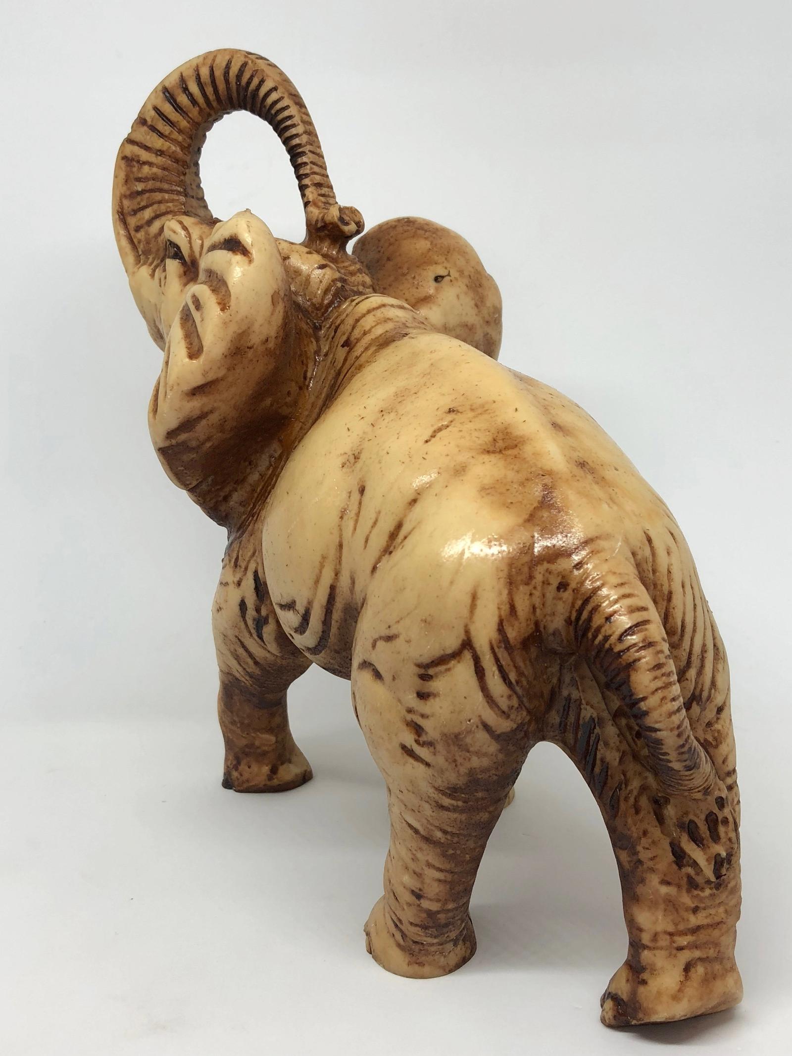 German Hand-Carved Elephant Soapstone Sculpture Mid-Century Modern, 1970s