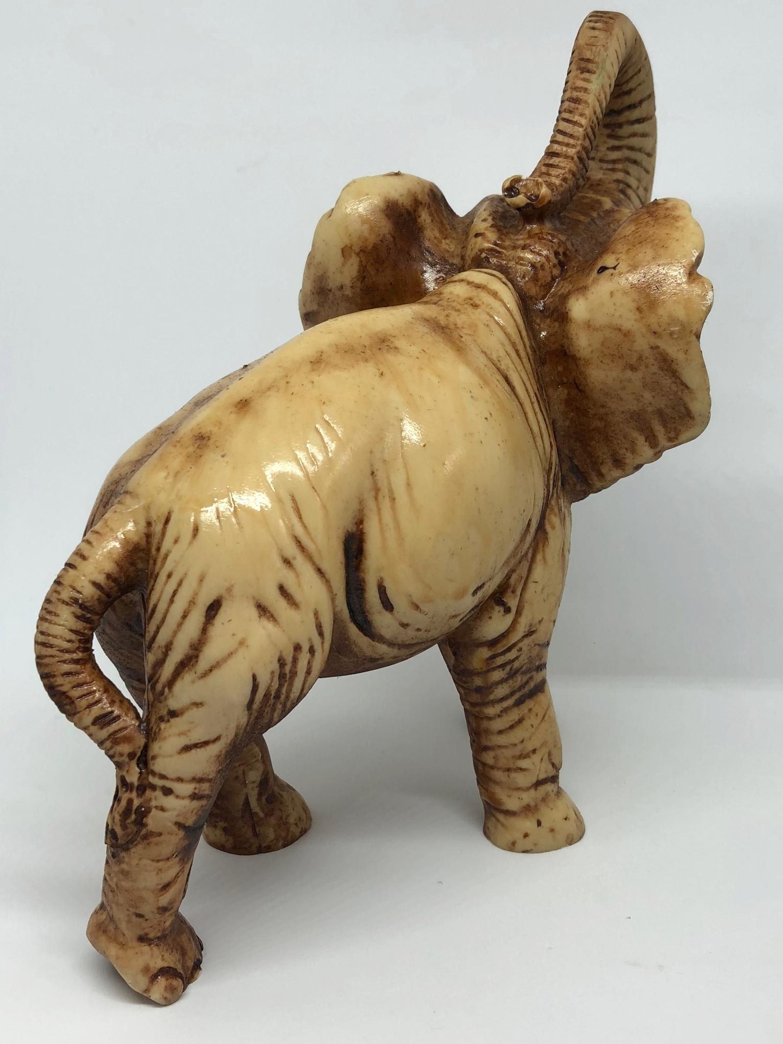 Late 20th Century Hand-Carved Elephant Soapstone Sculpture Mid-Century Modern, 1970s
