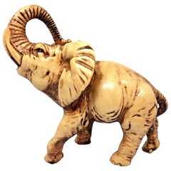 Hand-Carved Elephant Soapstone Sculpture Mid-Century Modern, 1970s
