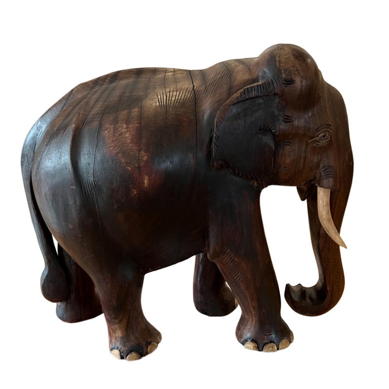 Hand Carved Elephants, 2 Available at 1stDibs