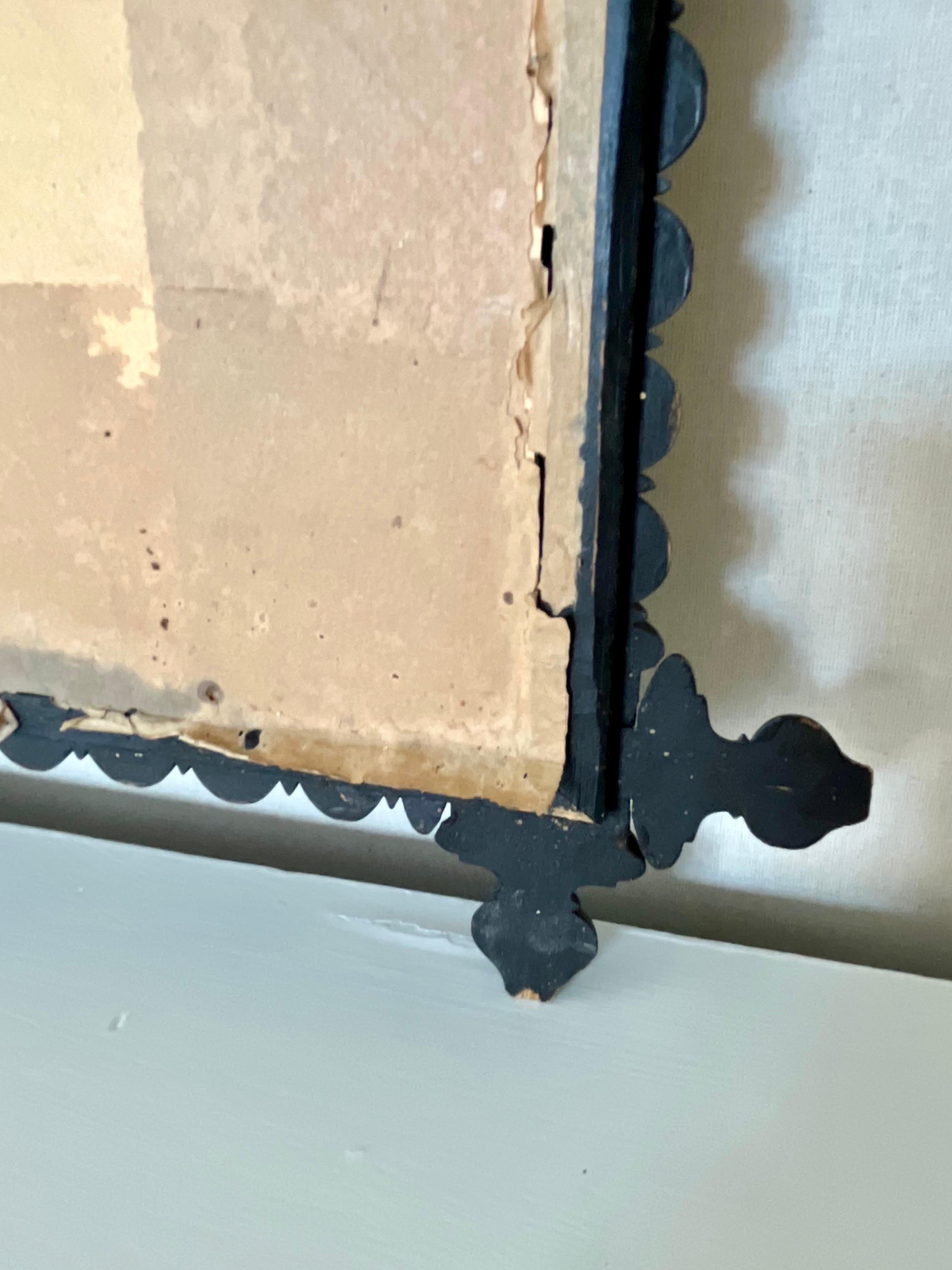 Miroir mural en bois sculpté à la main, style Bobbin anglais, années 1920/1930 en vente 4