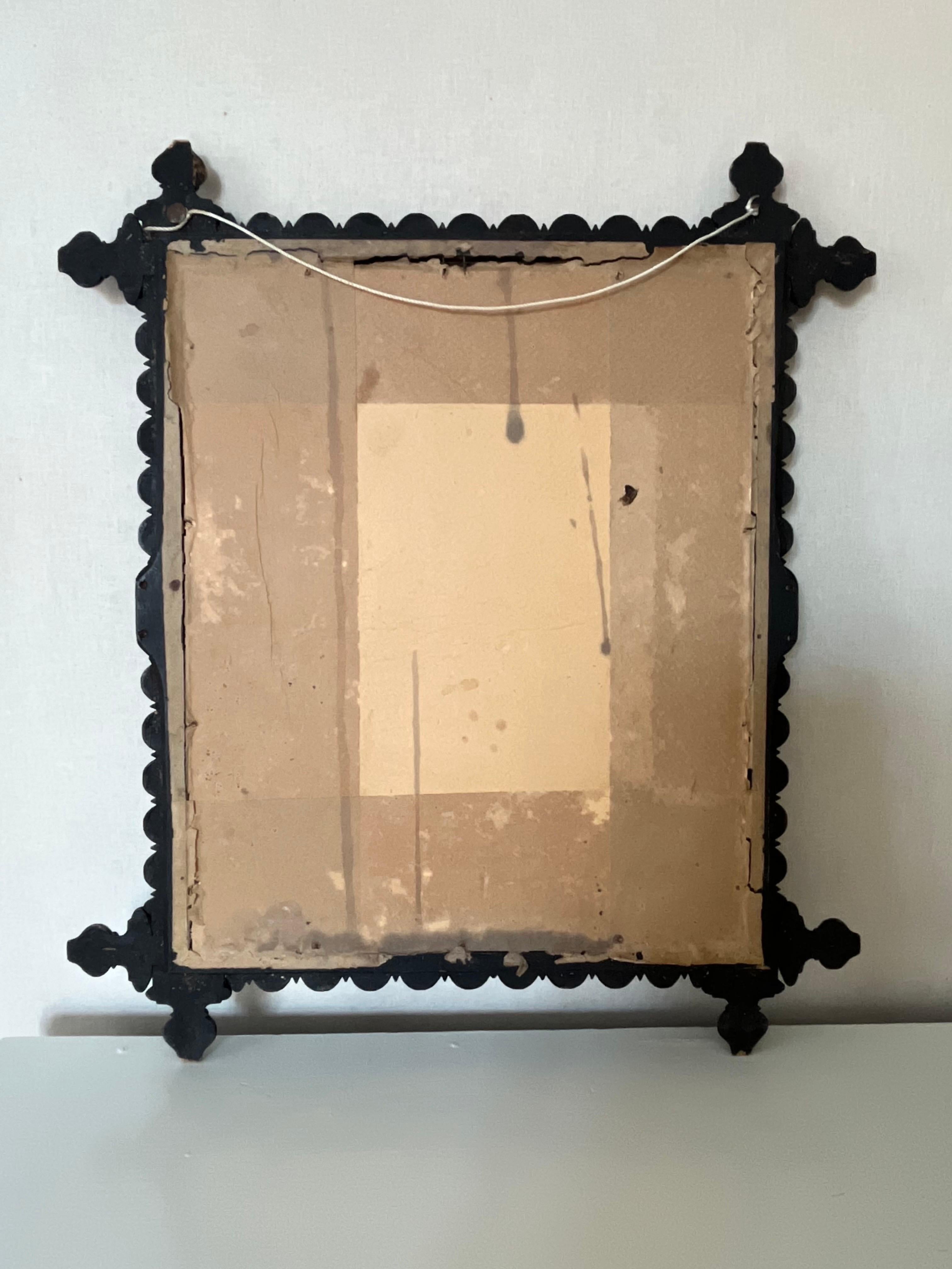 Miroir mural en bois sculpté à la main, style Bobbin anglais, années 1920/1930 en vente 2