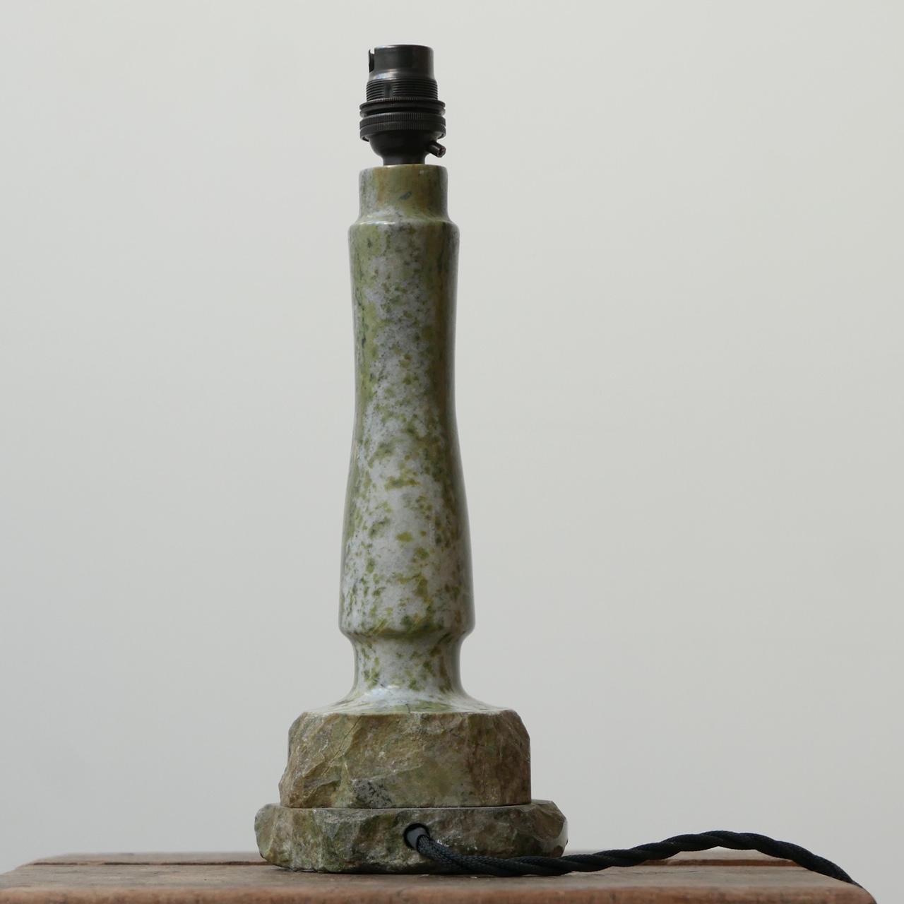 Hand Carved English Cornish Stone Table Lamp In Good Condition In London, GB