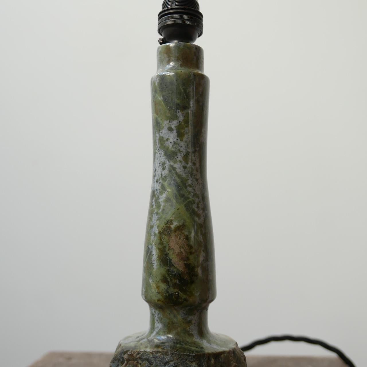 Hand Carved English Cornish Stone Table Lamp 1