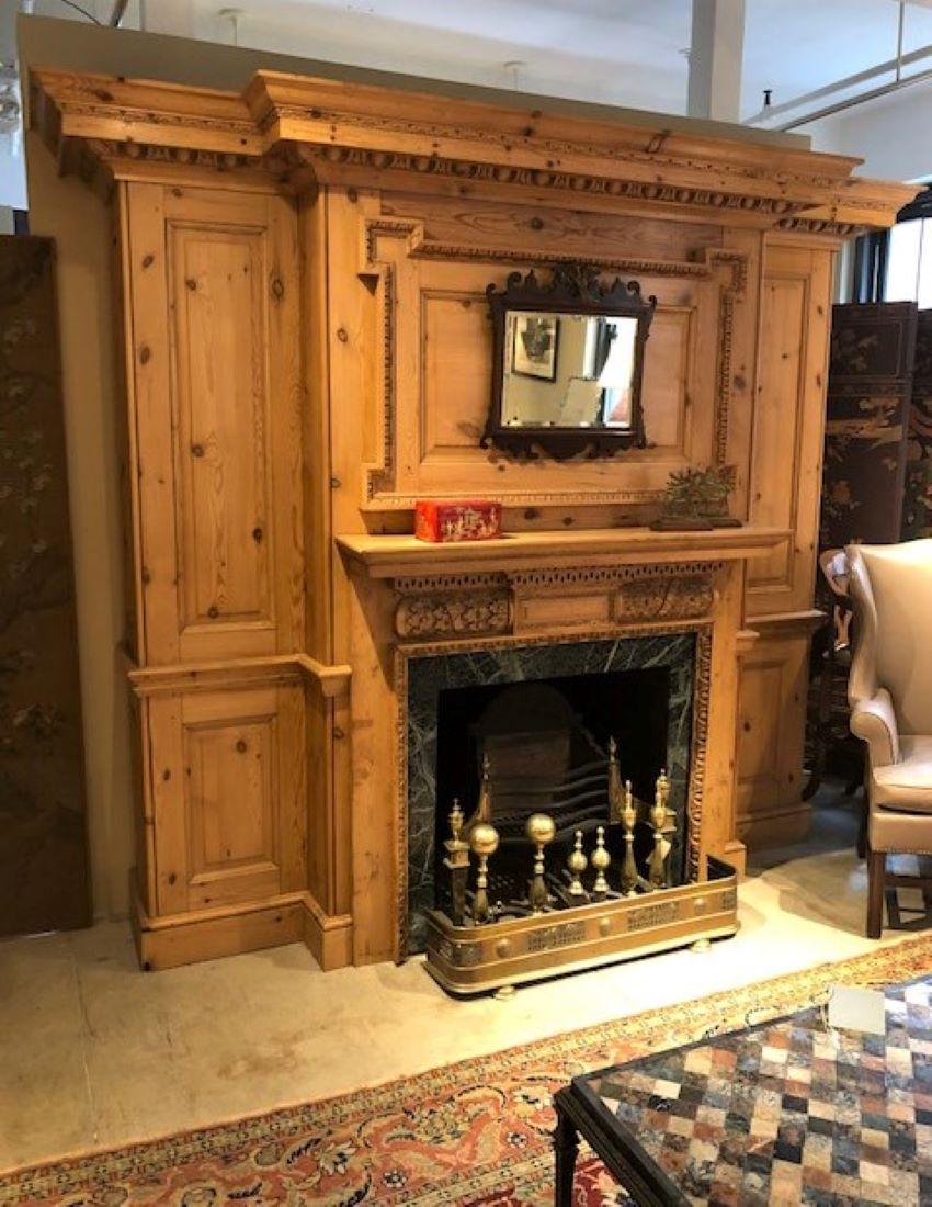 When you want the room to make a elegant statement...

This very impressive unique English-made Pine breakfront fire surround will set an important tone within the room. A well proportioned paneled breakfront with wonderful hand carved classic