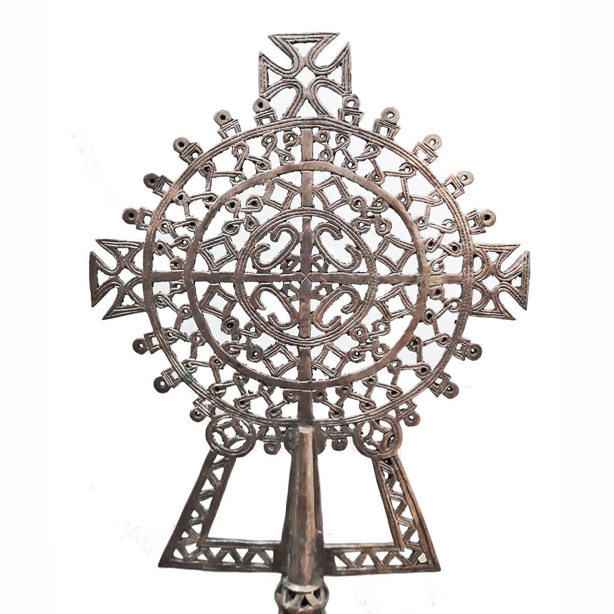 Hand-Carved Hand Carved Ethiopian Silver Cross