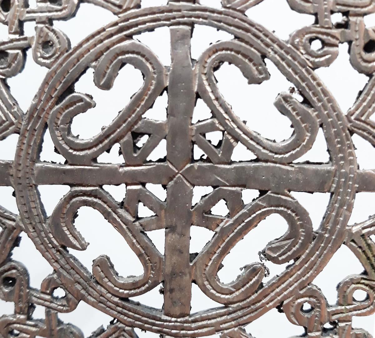 Hand Carved Ethiopian Silver Cross In Good Condition In New York, NY