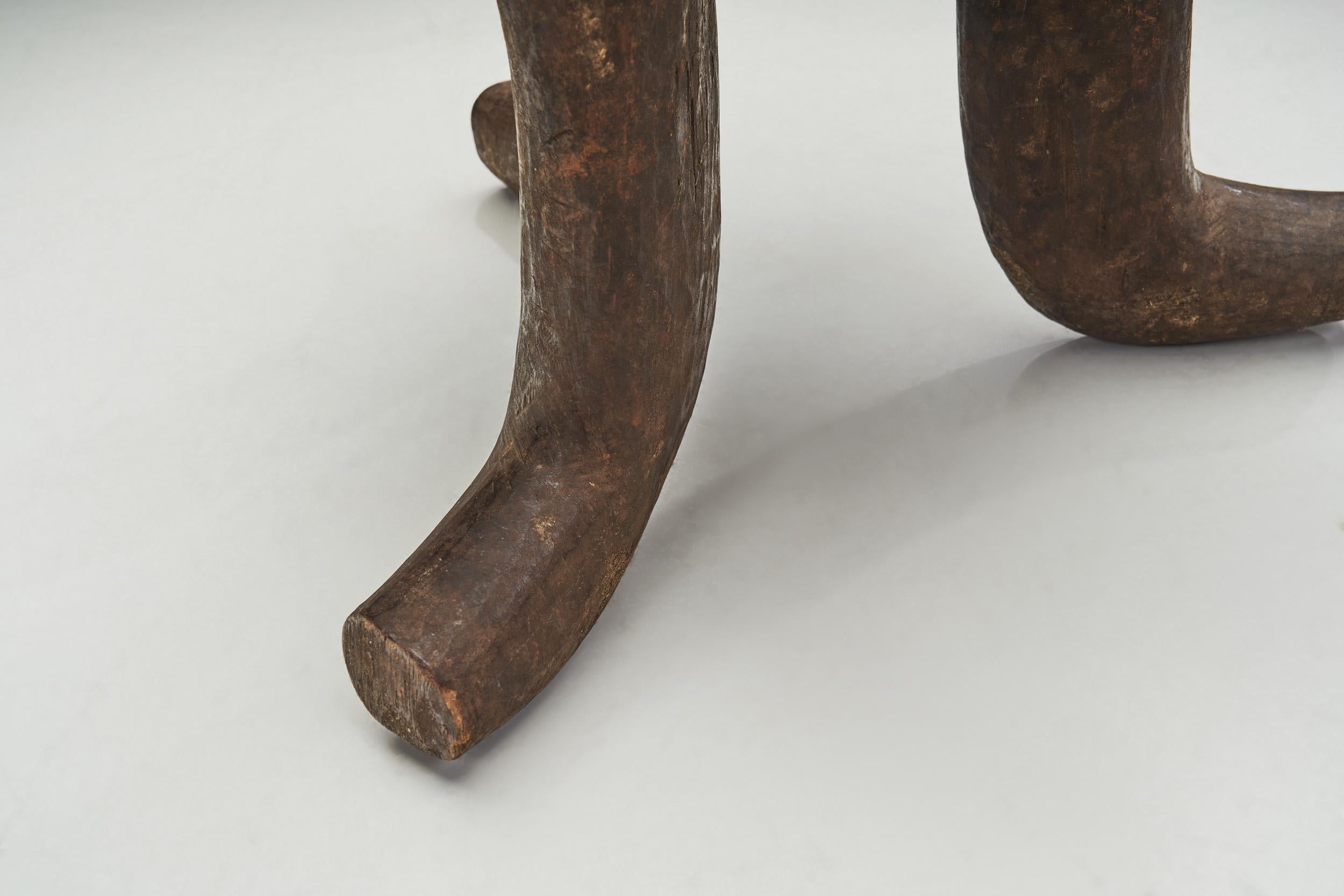Hand-Carved Ethiopian Tripod Stool, Africa Mid 20th Century 3