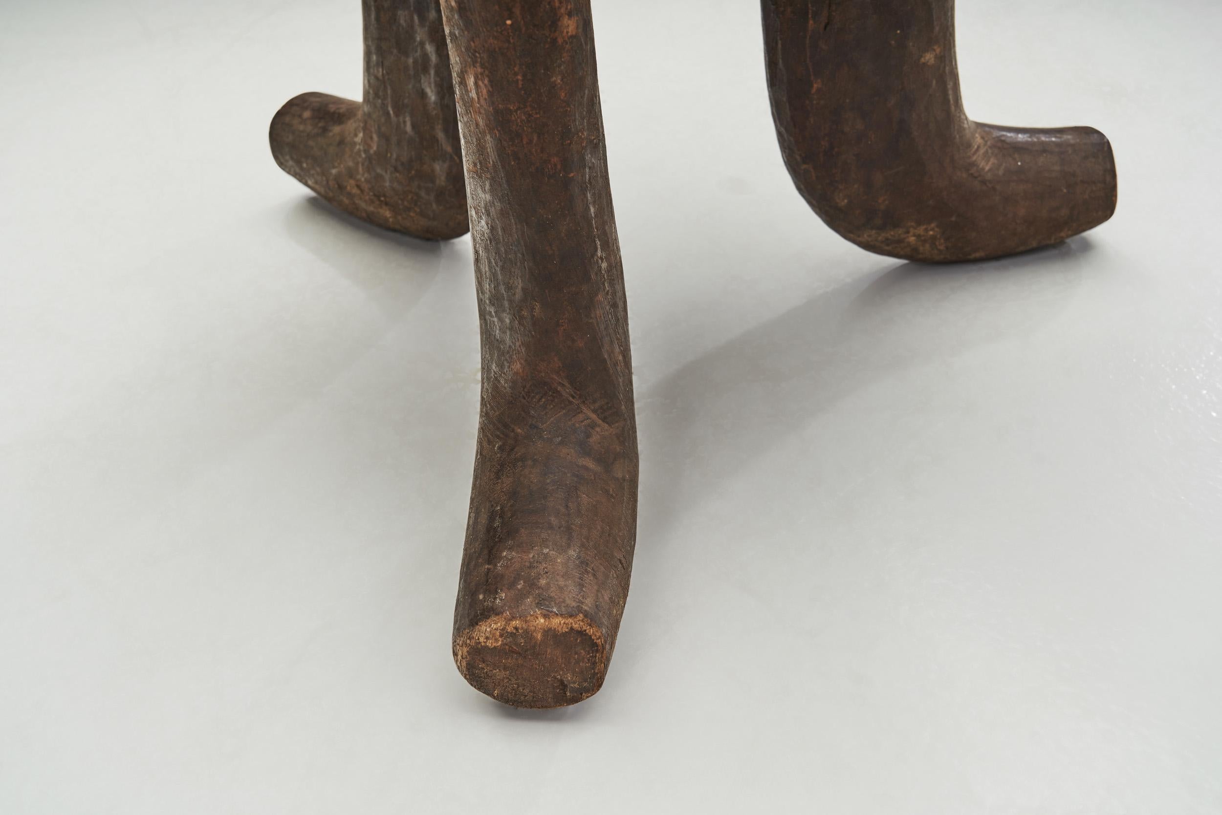 Hand-Carved Ethiopian Tripod Stool, Africa Mid 20th Century 4