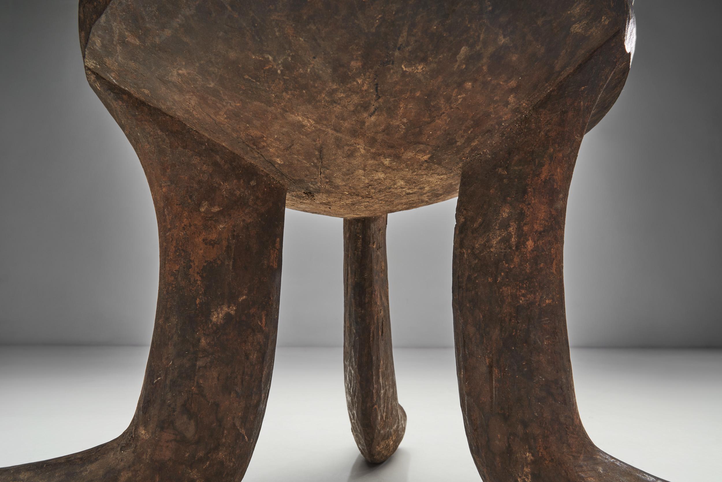 Hand-Carved Ethiopian Tripod Stool, Africa Mid 20th Century 5