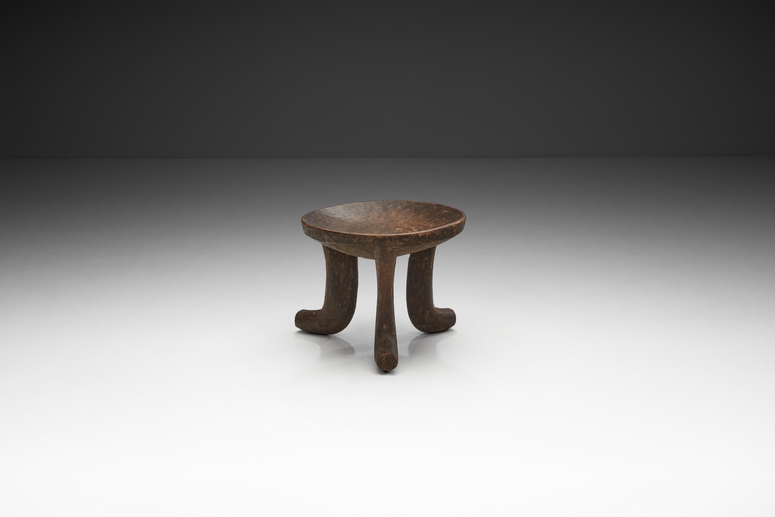 Ethiopian and other African-influenced furniture had been made from the 1850s, the most famous being Adolf Loos’s “Theban stool” designed around 1903 in the Egyptian revival style. Based on its visual qualities, this Ethiopian stool could have