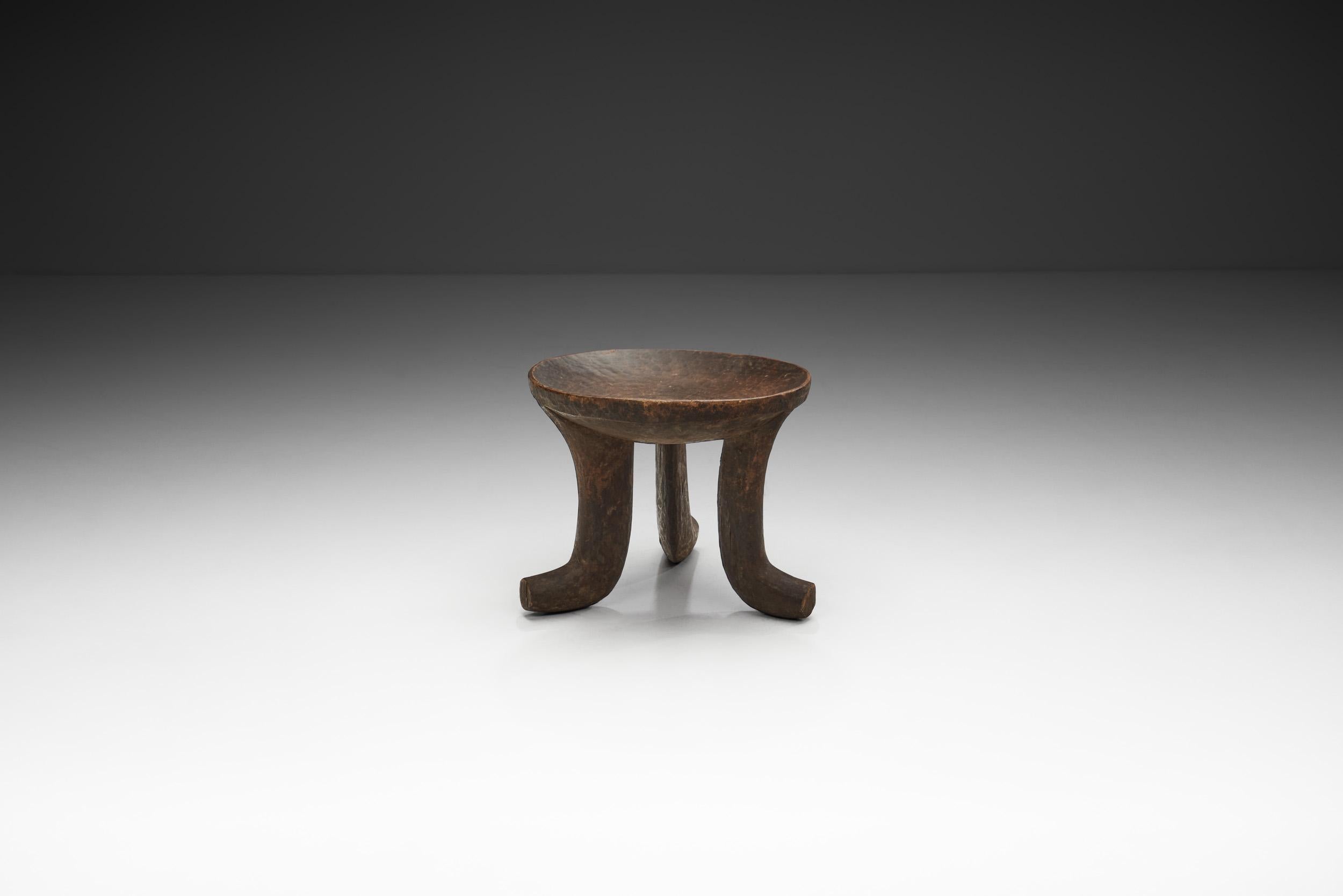 Modern Hand-Carved Ethiopian Tripod Stool, Africa Mid 20th Century