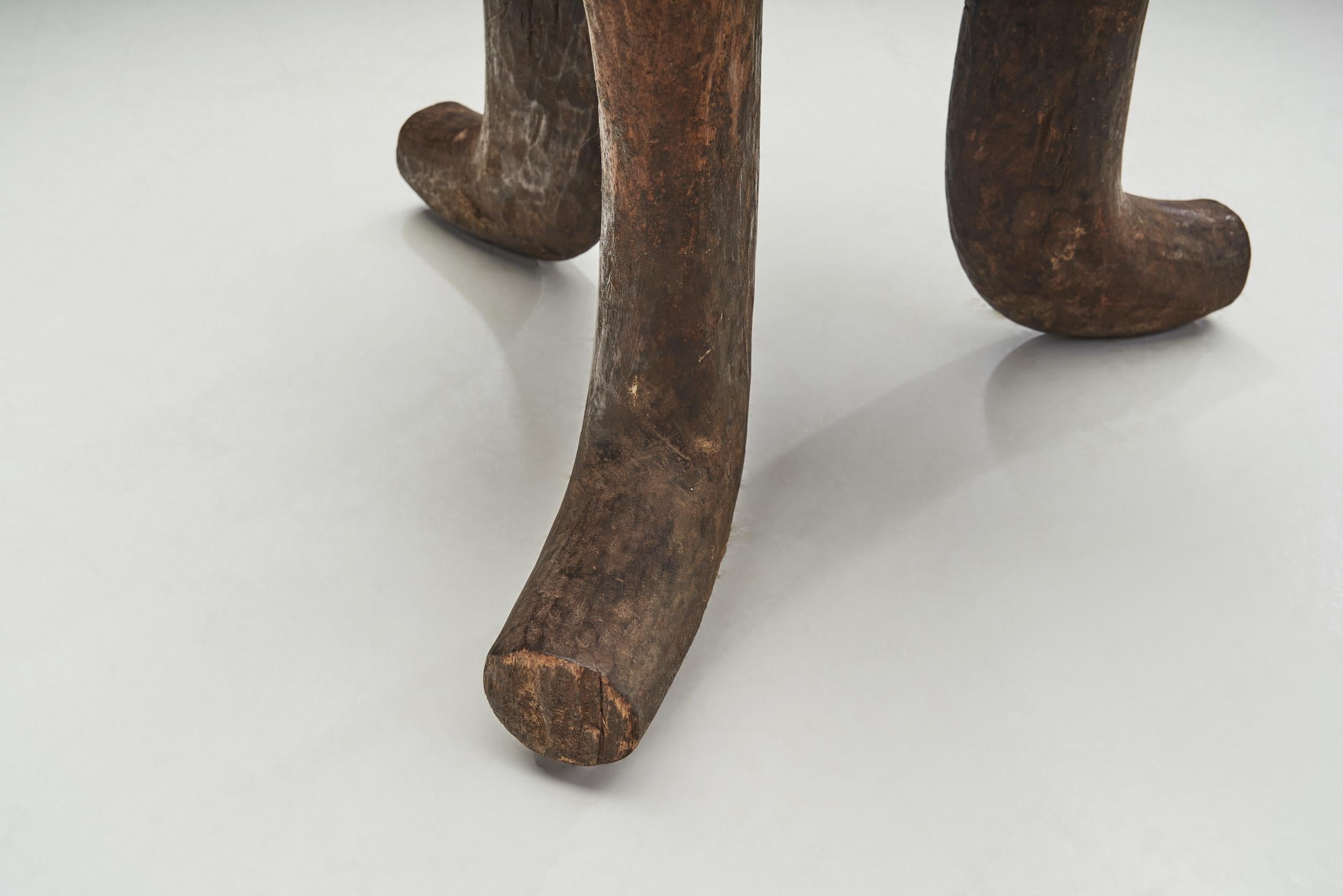 Hand-Carved Ethiopian Tripod Stool, Africa Mid 20th Century 2