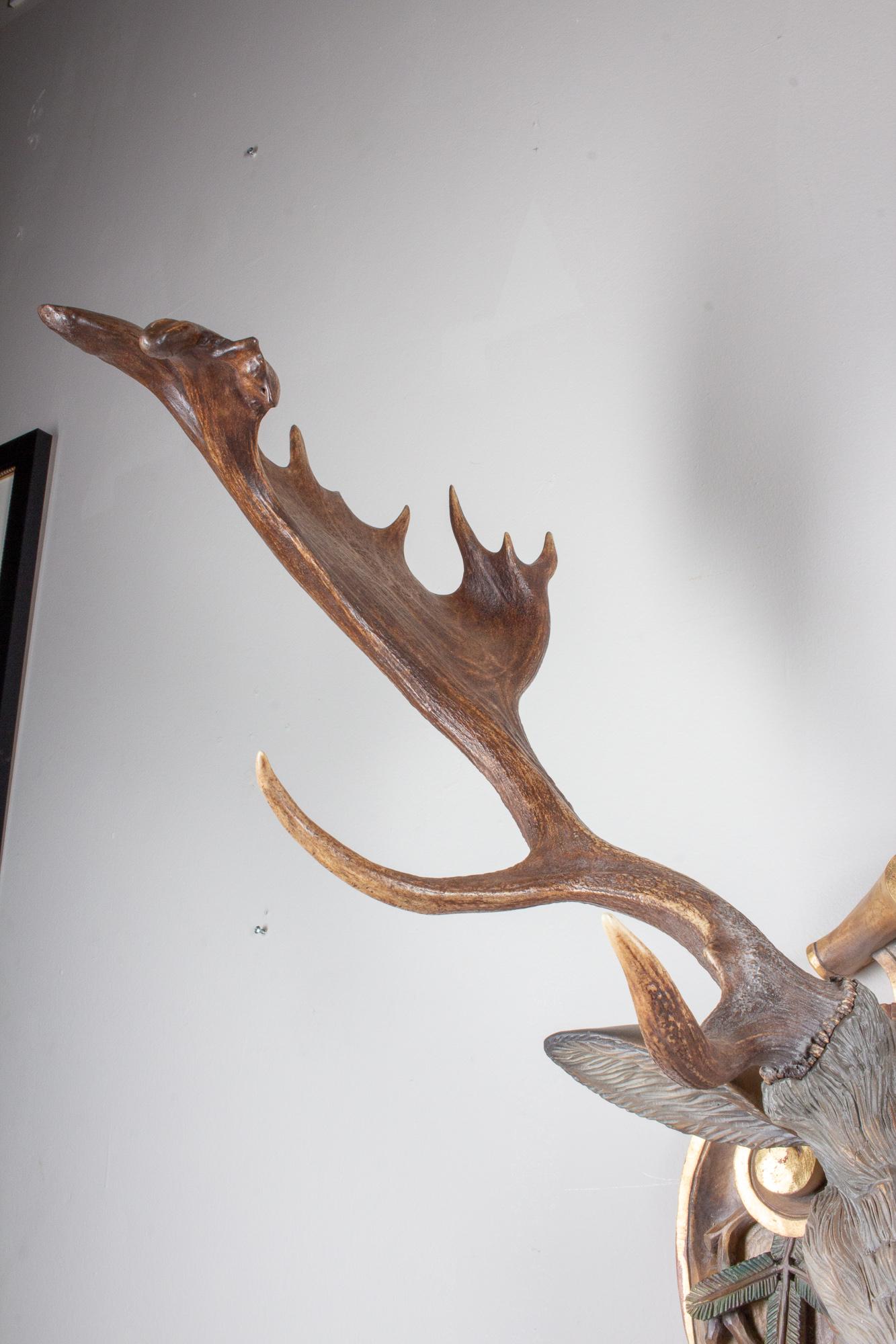Hand-Carved Fallow Deer with Antique Habsburg Antlers from Eckartsau Castle 7