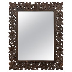 Hand-Carved Floral Framed Mirror