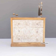 Hand-Carved Floral Wooden Dresser – Distressed White Chests by House of Jaipur