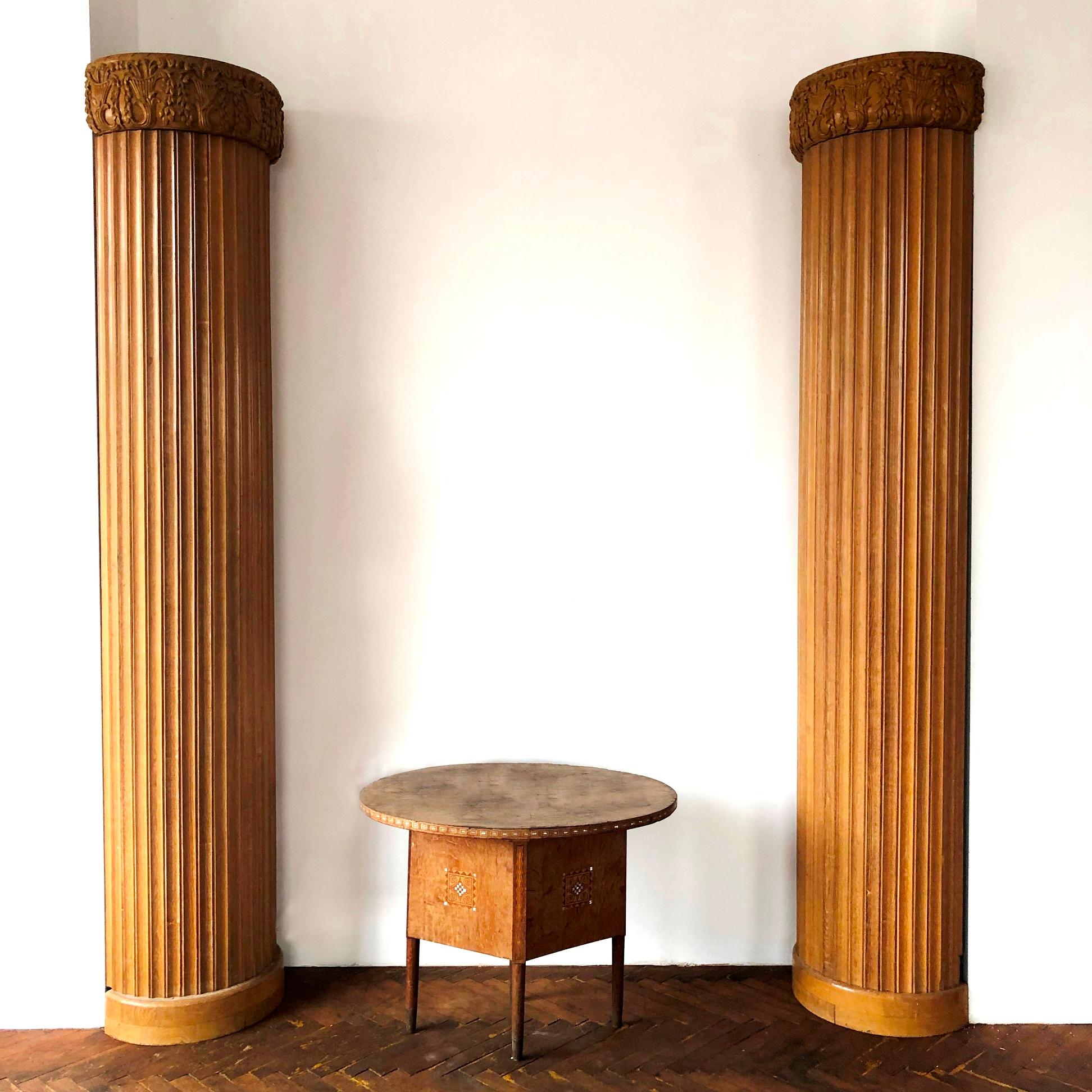 fluted wood columns interior