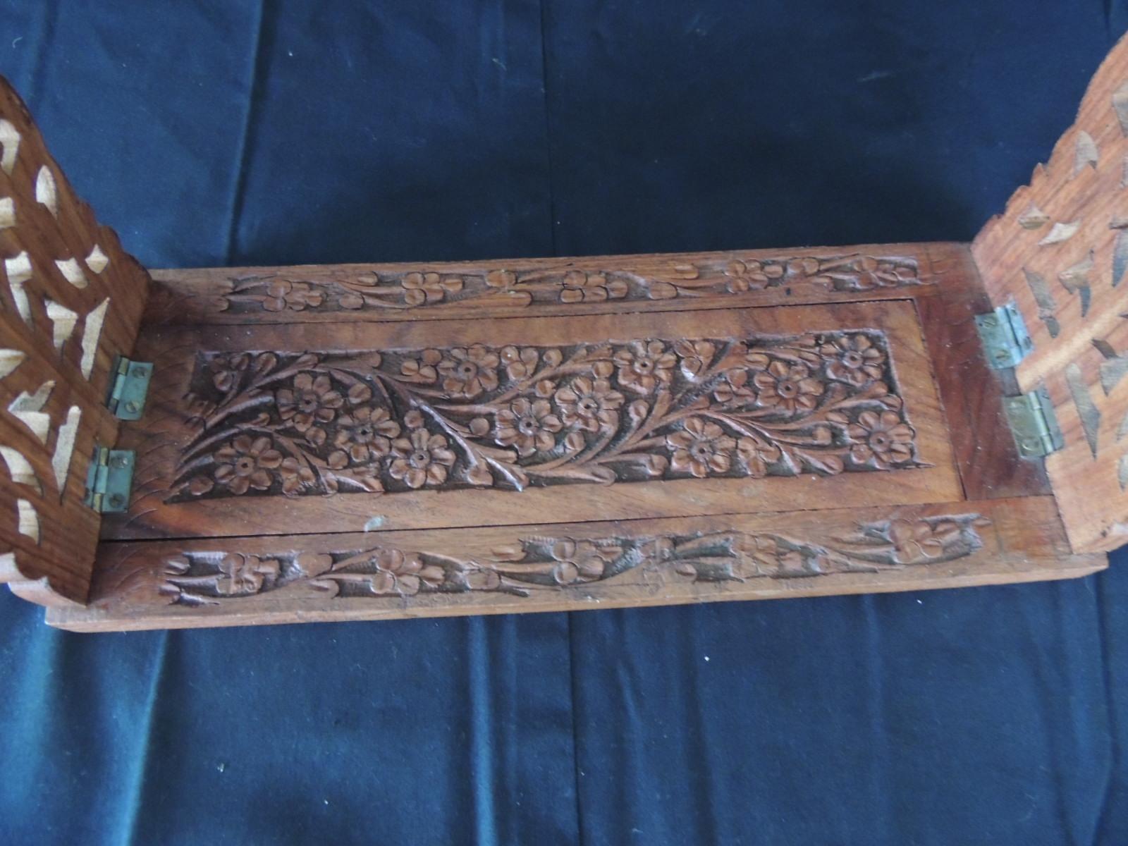 Moorish Hand Carved Folding Indian Bookstand or Shelf