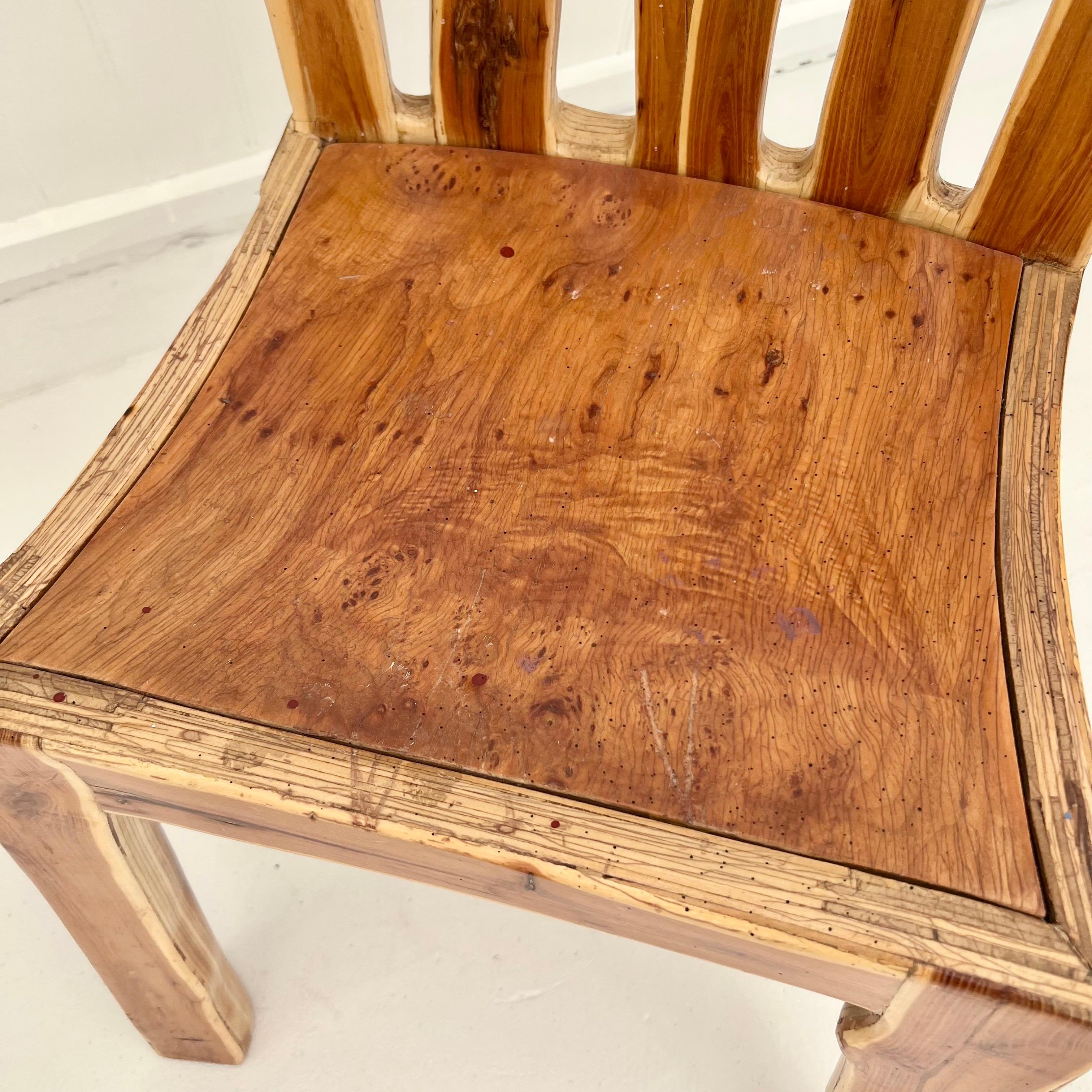 Hand Carved Folk Art Chair, 1980s USA 5