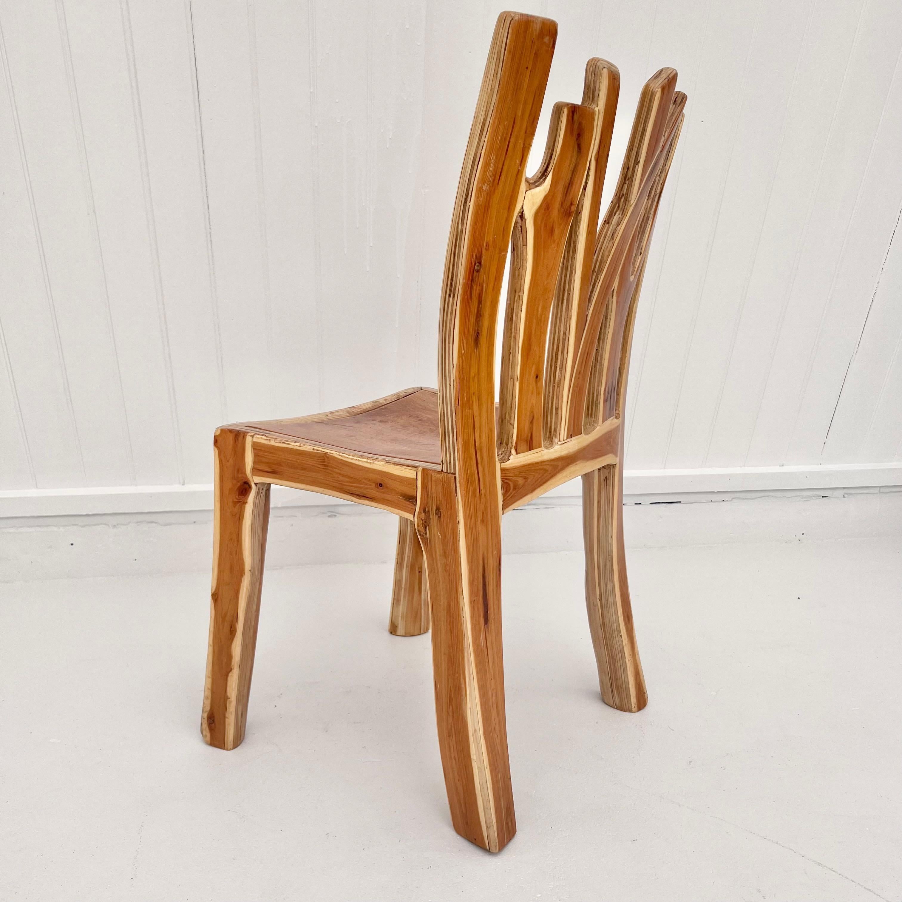 Late 20th Century Hand Carved Folk Art Chair, 1980s USA