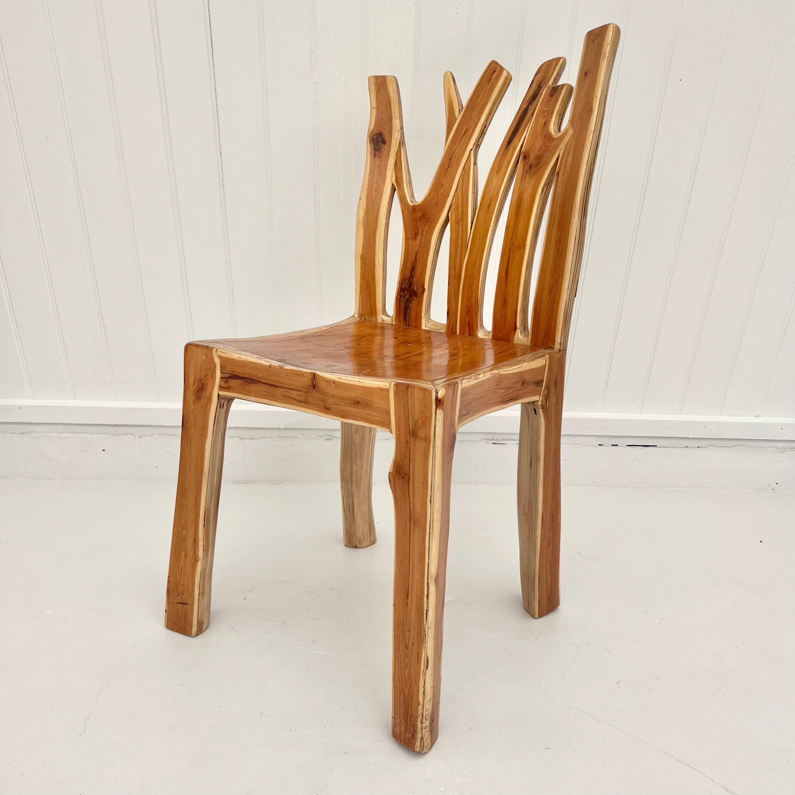 Hand Carved Folk Art Chair, 1980s USA 1