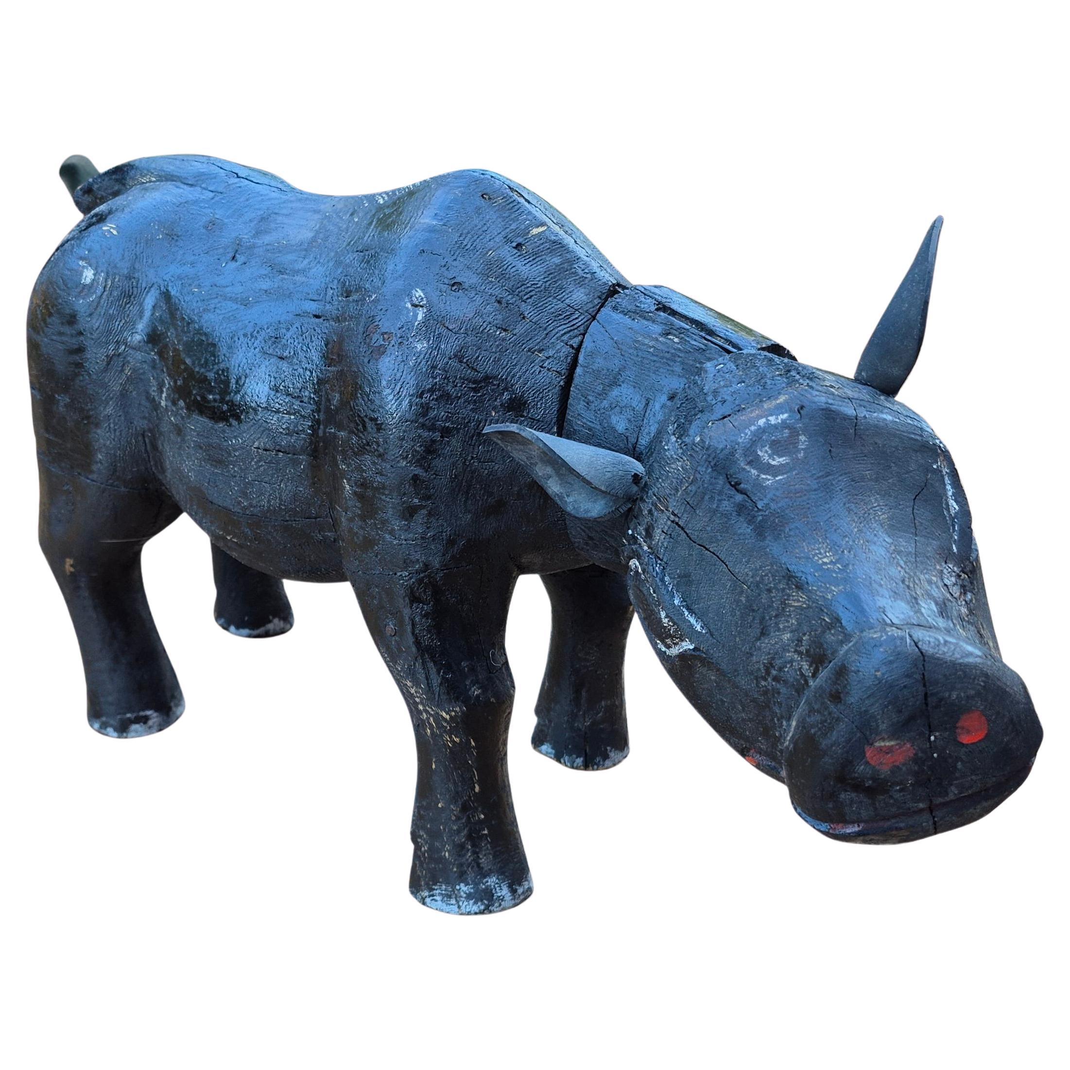 Hand carved folk art cow figure, Netherlands 1920s