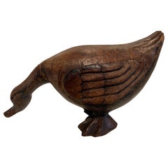 Hand Carved Folk Art Wooden Duck
