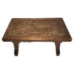 Hand Carved Foot Stool Dated 1884