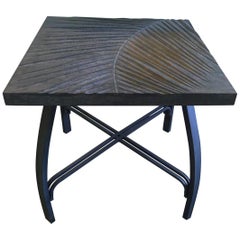 Hand Carved Fossil Table by Paul Marra Design
