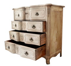 Hand-carved French Blonde Oak Four Drawer Chest