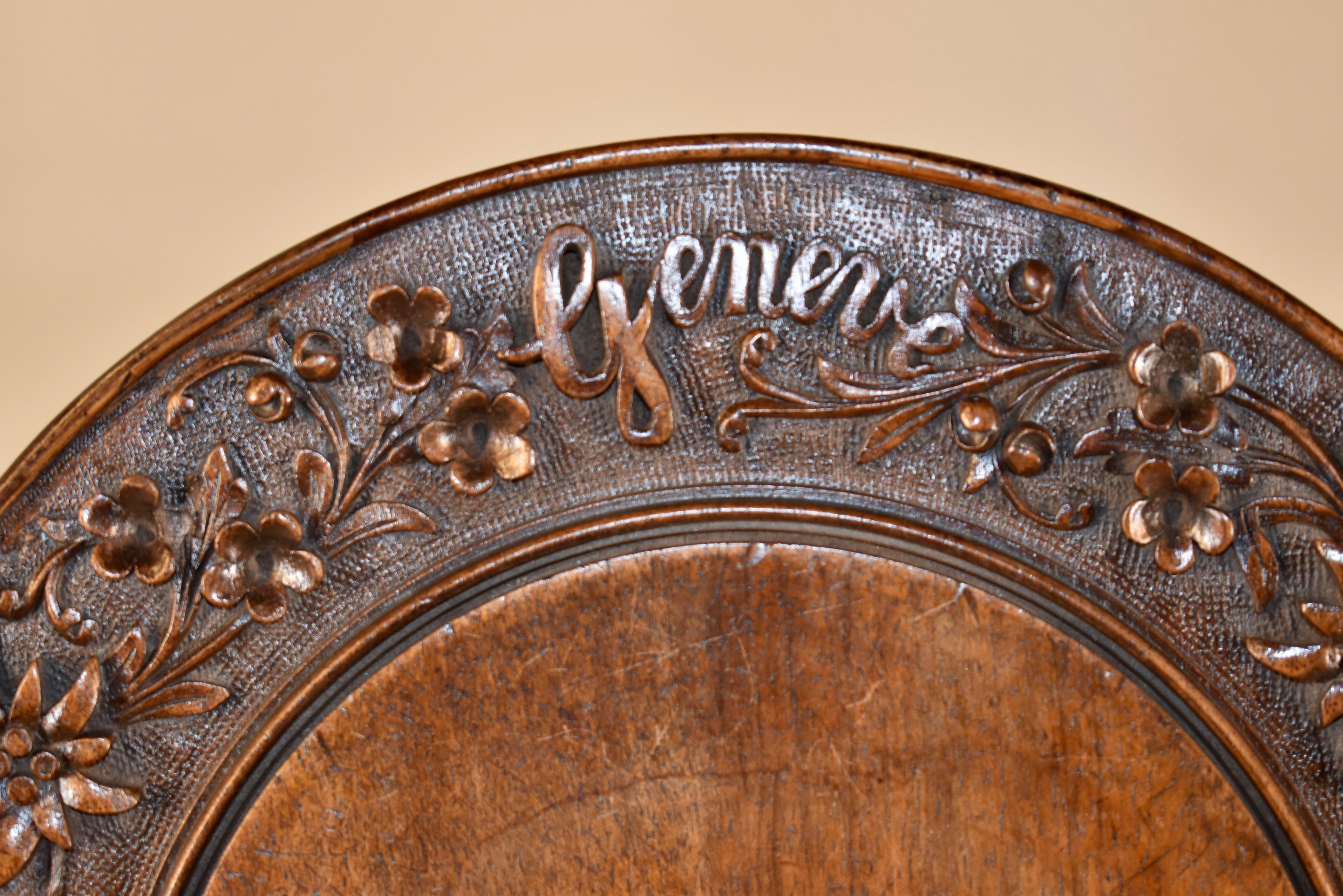 Early 20th Century Hand-Carved French Bread Board, Circa 1900