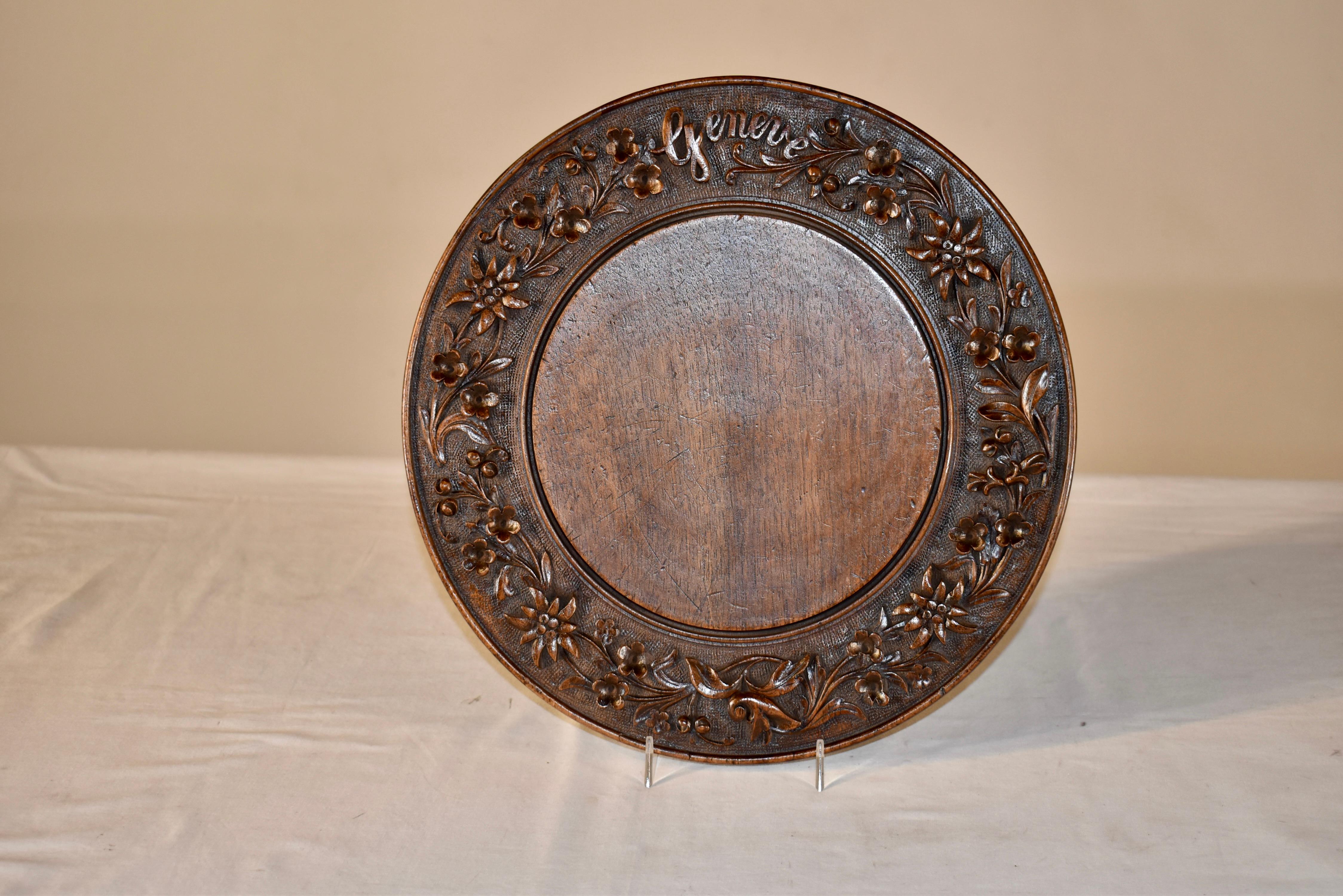 Oak Hand-Carved French Bread Board, Circa 1900