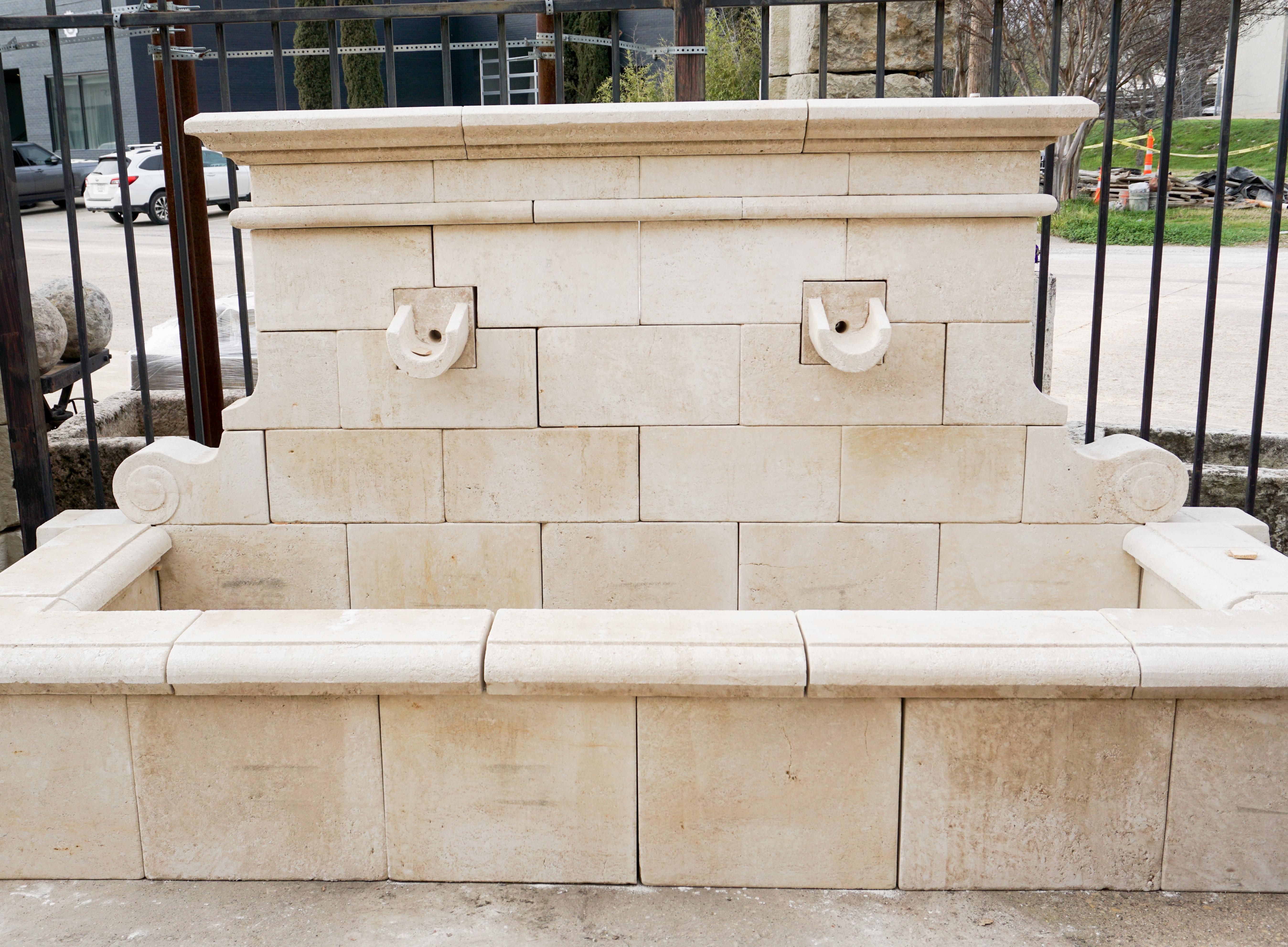 Hand Carved French Limestone Wall Fountain 5