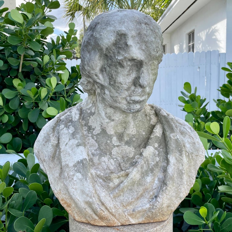 Hand Carved French Marble Bust For Sale at 1stDibs
