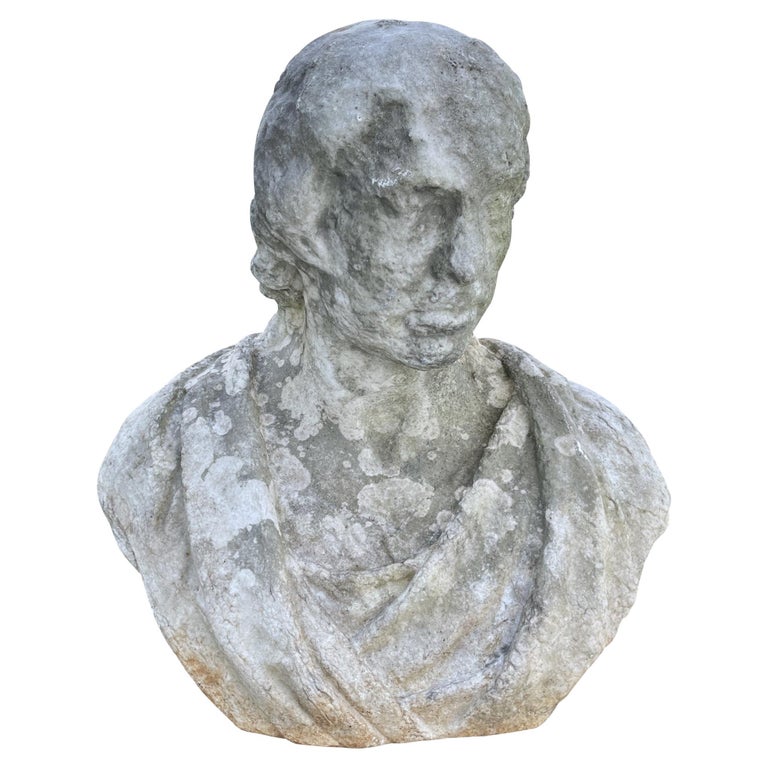 Hand Carved French Marble Bust For Sale at 1stDibs