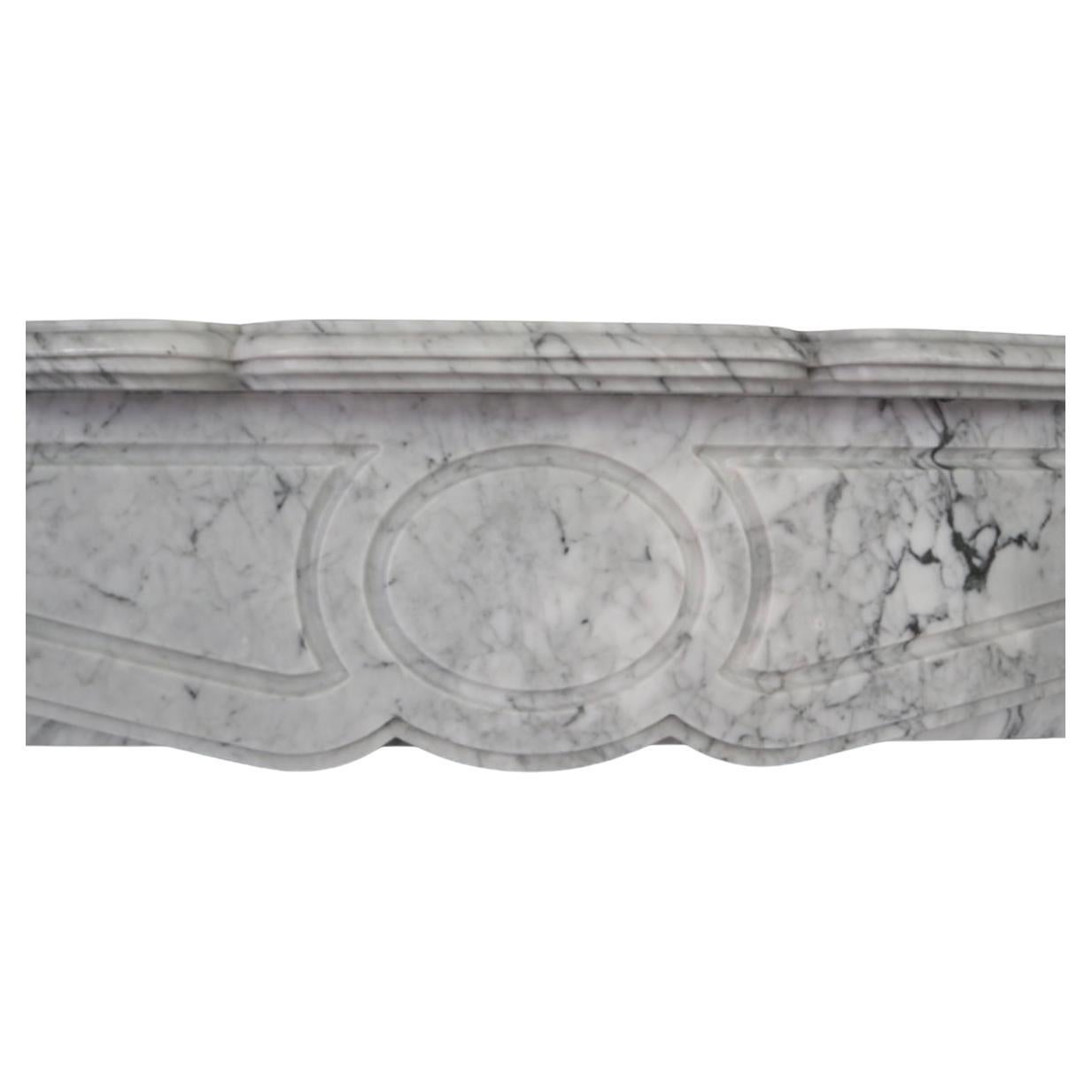 European Hand Carved French Style Marble Fireplace Mantel For Sale