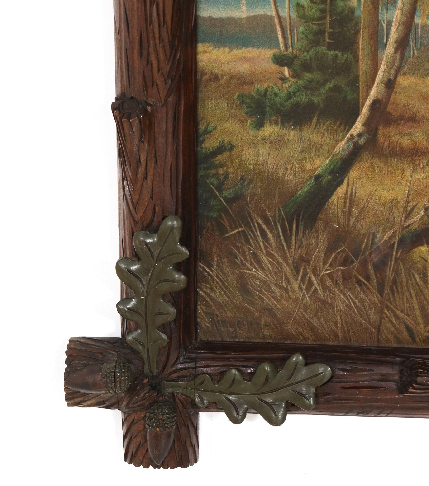 Hand Carved Fruitwood Black Forest Frame Germany, 1900s For Sale 1