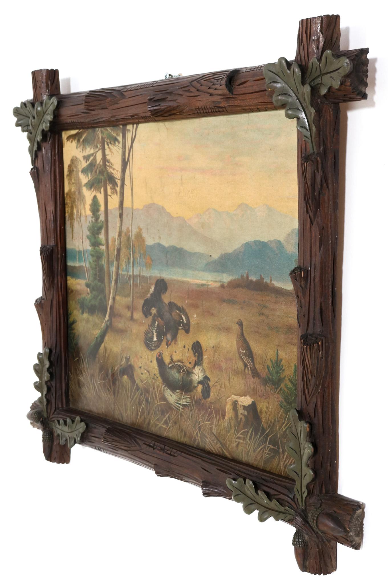 Hand Carved Fruitwood Black Forest Frame Germany, 1900s For Sale 3