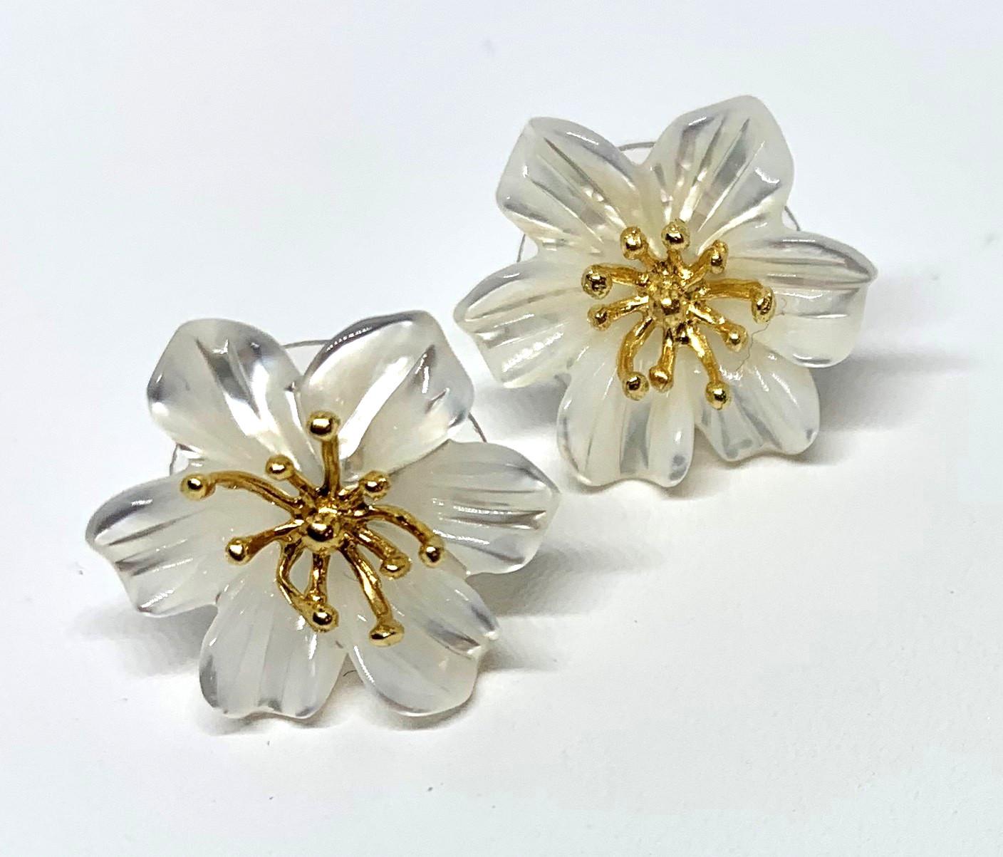 flower jacket earrings