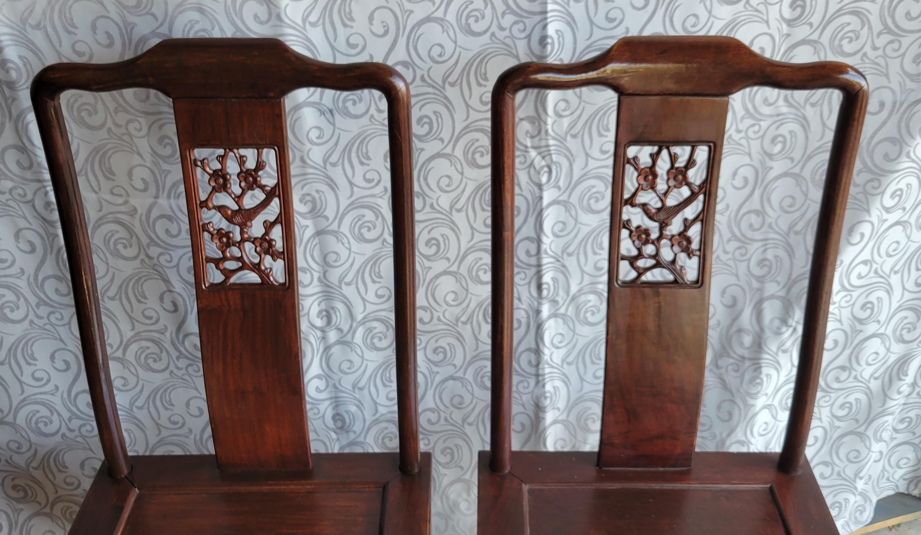 Japonisme Vintage George Zee and Co. Mahogany Side Chairs - set of 2 For Sale