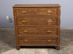 Hand-Carved German Tramp Art Chest of Drawers, 19th Century