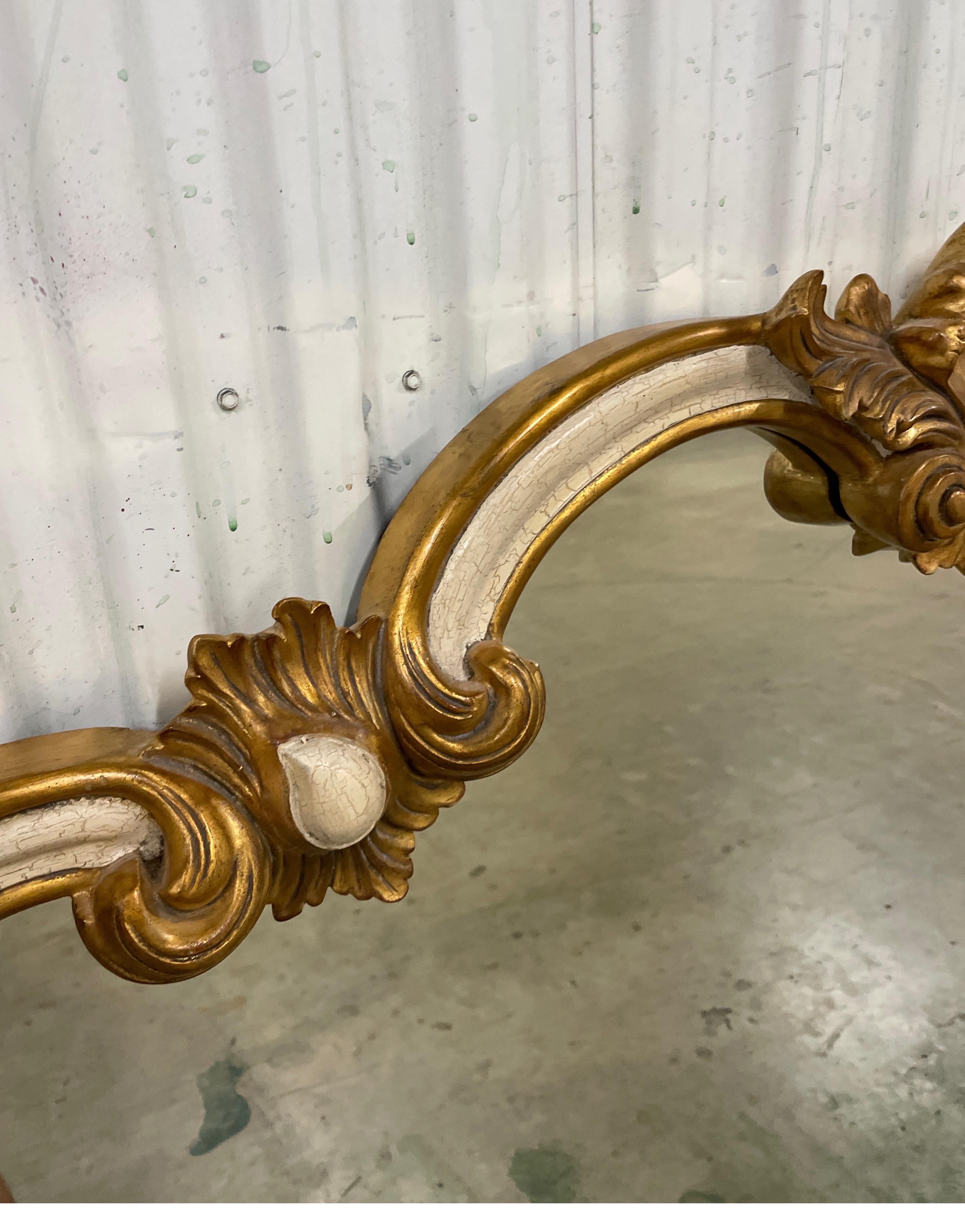 Hand Carved & Gilded Mantel Mirror by Harrison & Gil In Good Condition For Sale In West Palm Beach, FL