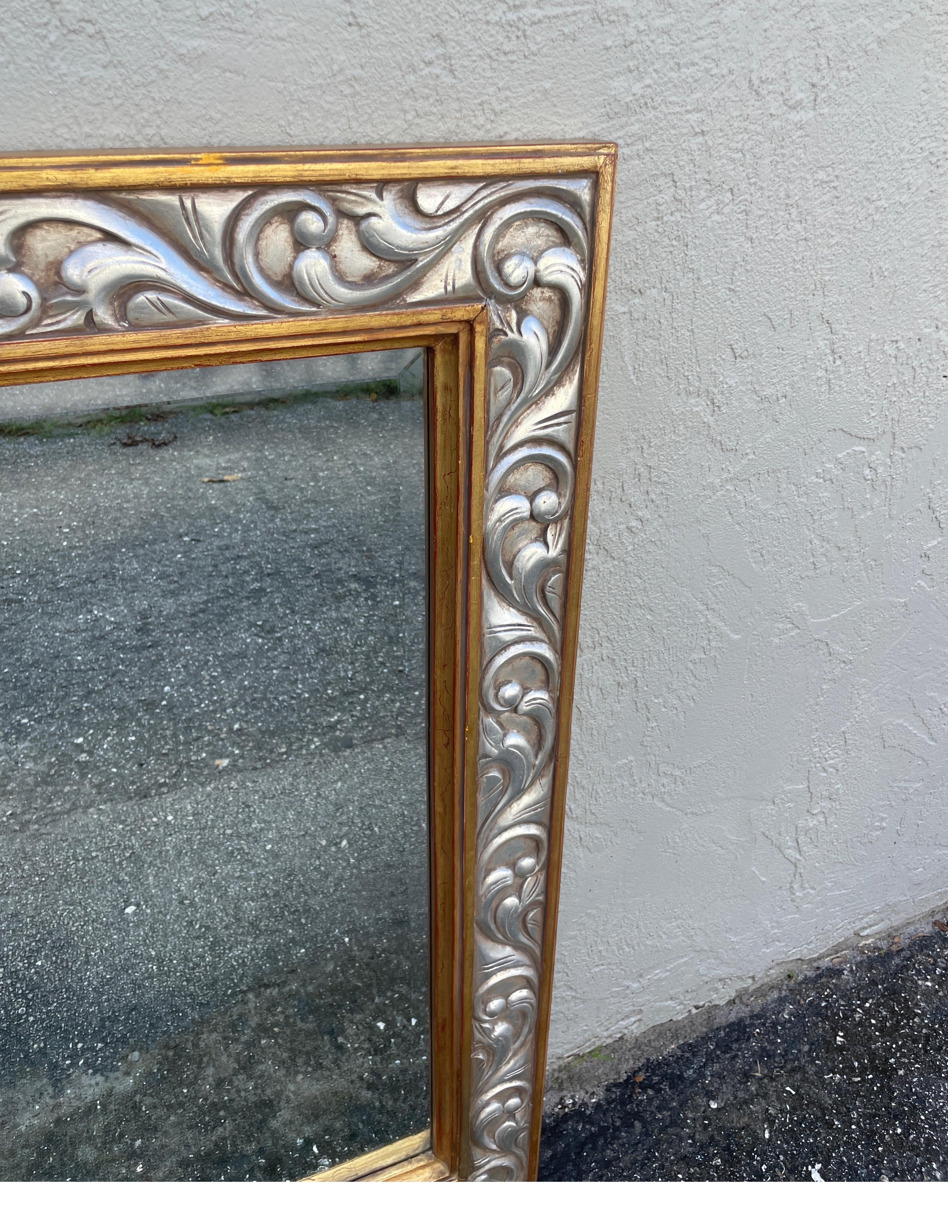 20th Century Hand Carved & Gilded Mirror by Harrison & Gil For Sale
