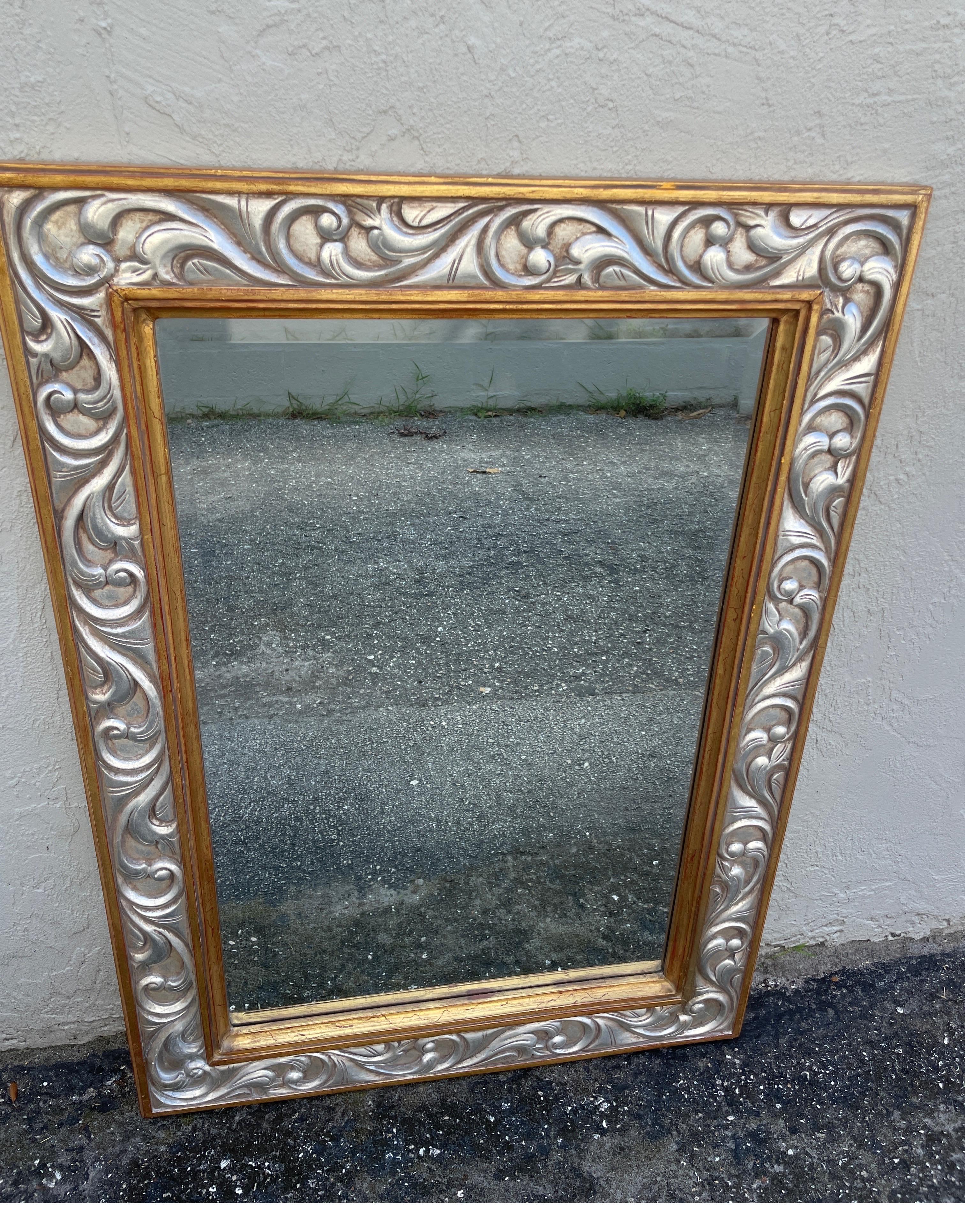 Giltwood Hand Carved & Gilded Mirror by Harrison & Gil For Sale