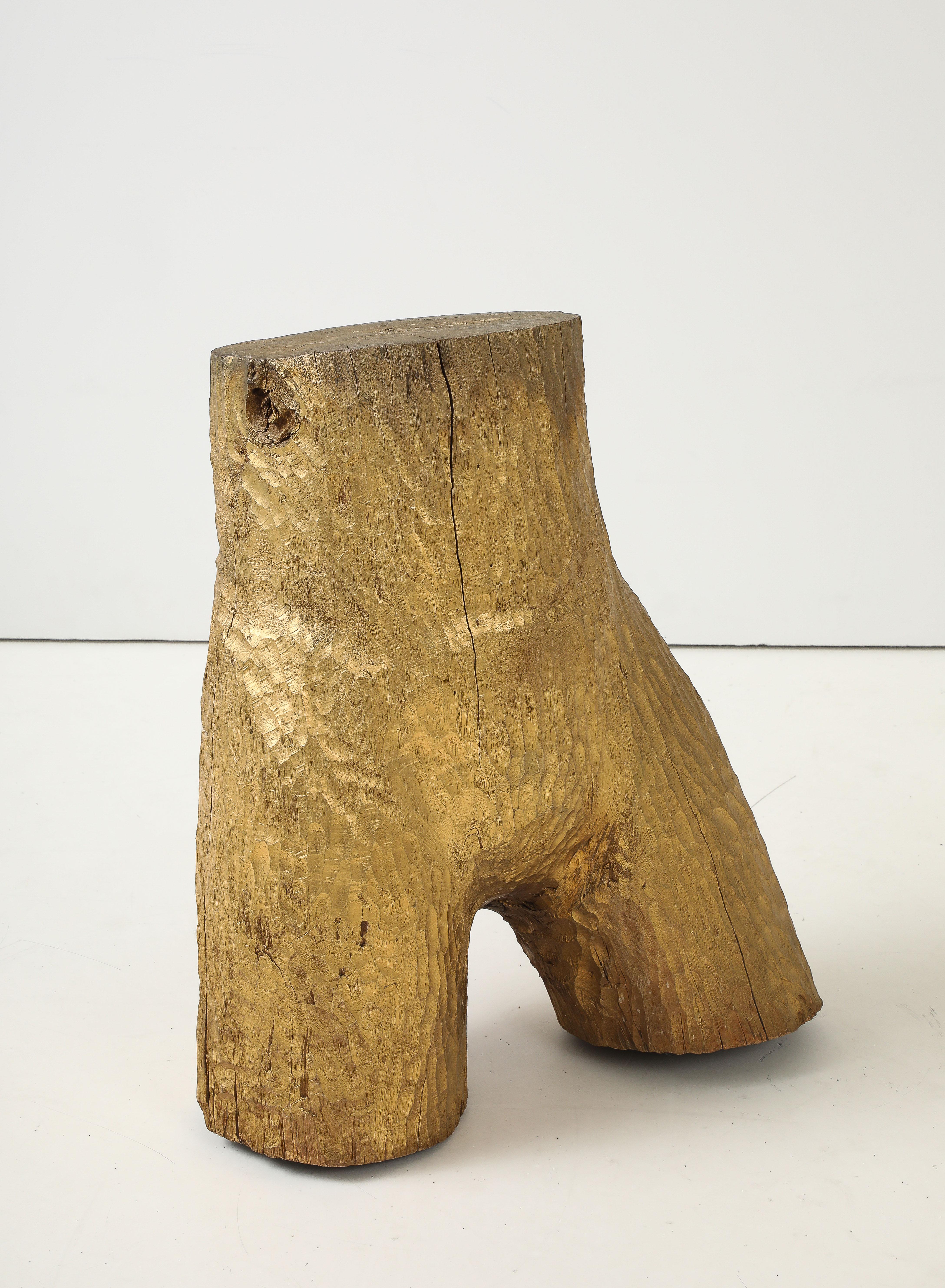 Folk Art Hand Carved Gilded Torso Sculpture For Sale